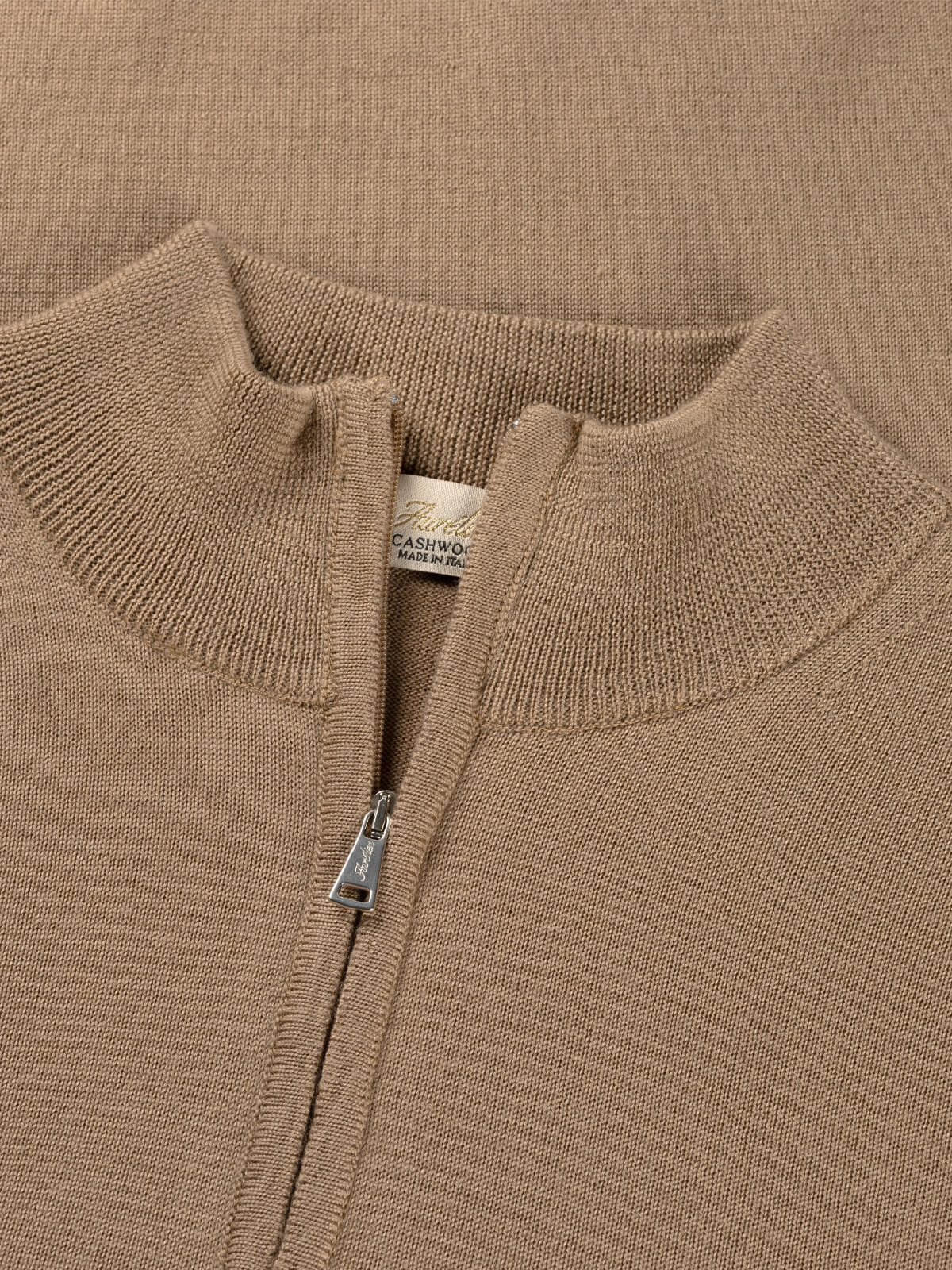 Extrafine Merino Zipper Sweater Hazelnut - Image 3