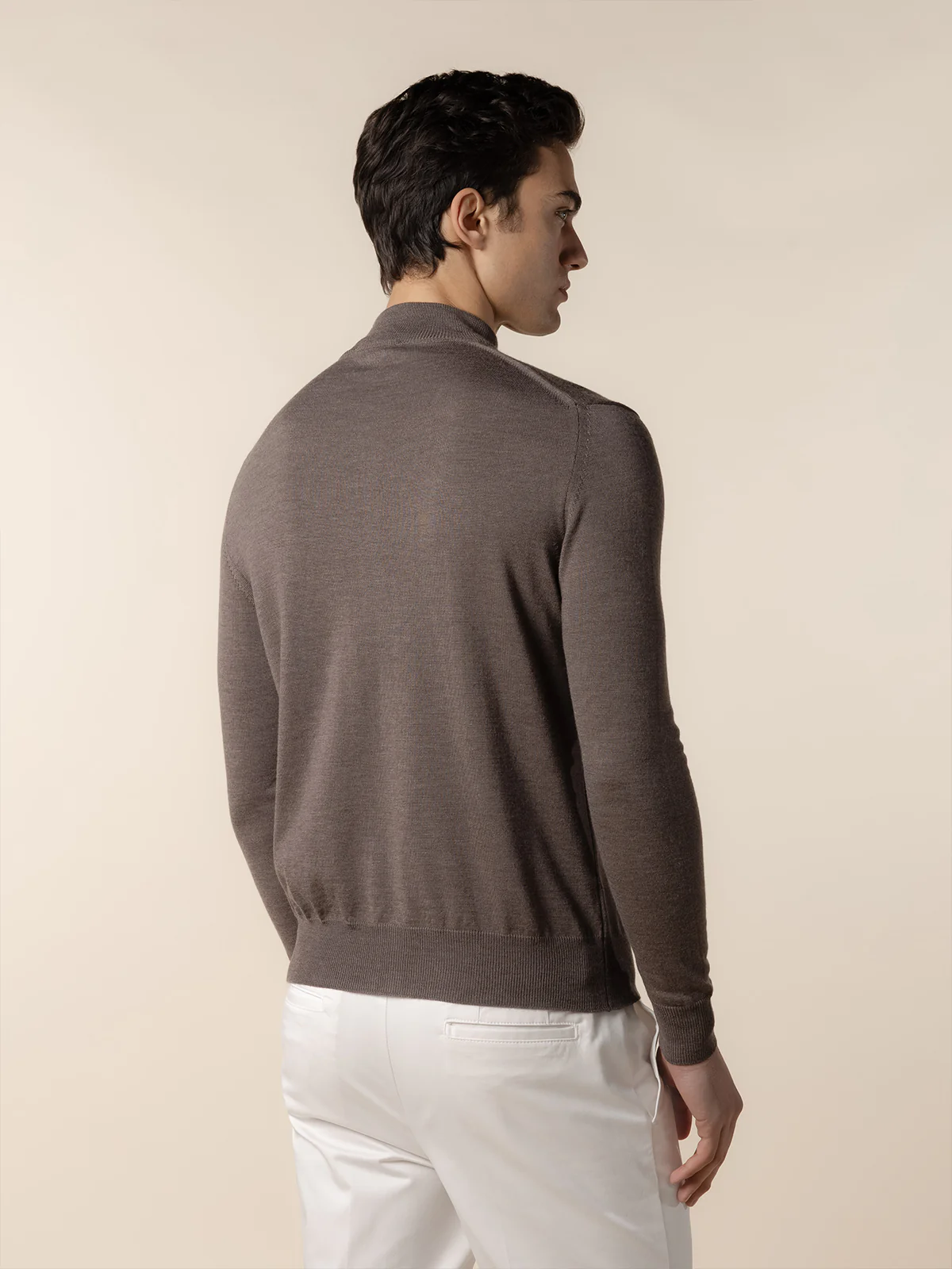 Extrafine Merino Zipper Vest Ash Grey - Image 5