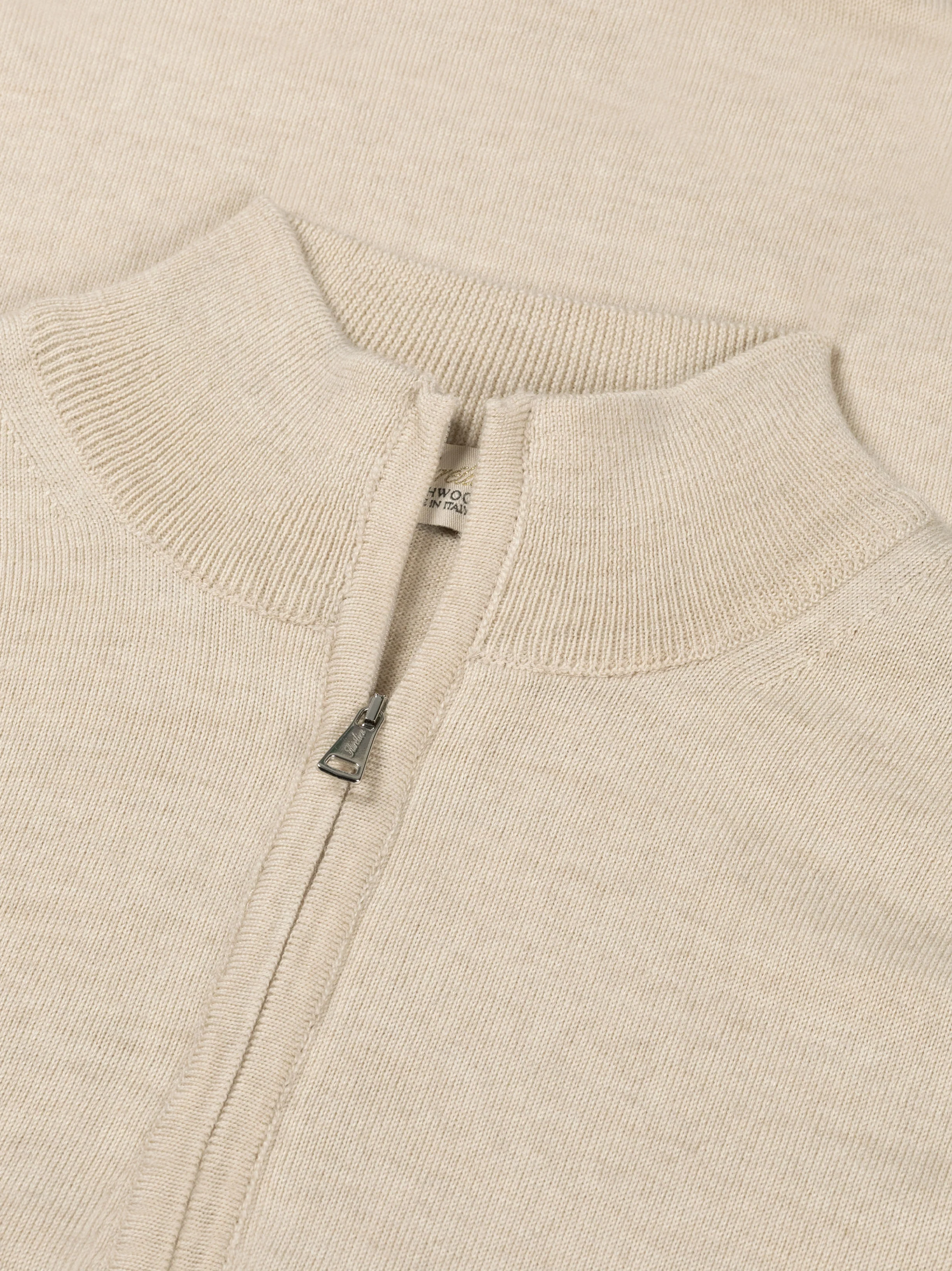 Extrafine Merino Zipper Vest Light Beige - Image 3