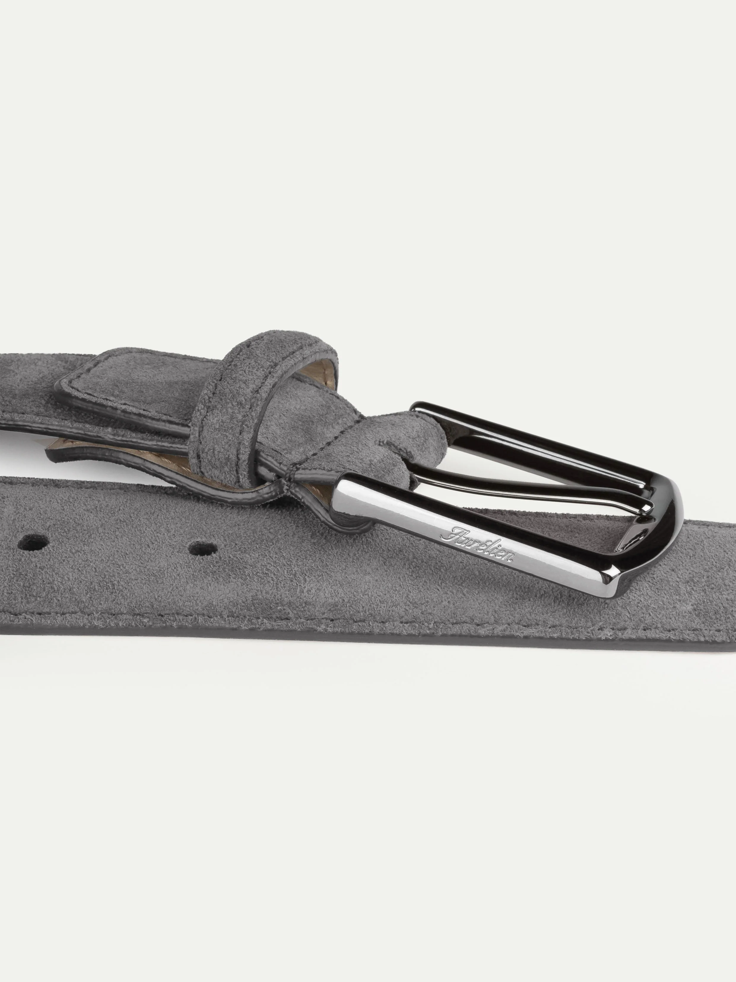 Grey Suede Leather Belt - Image 2