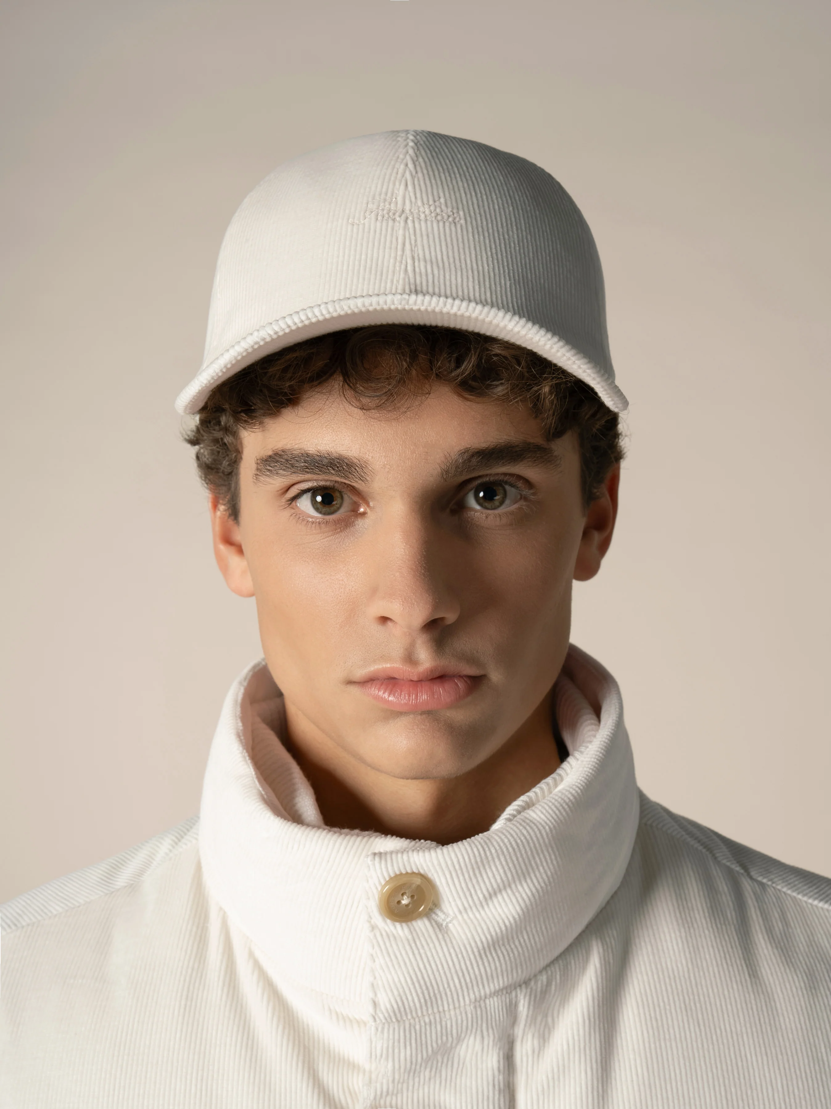 Ivory Corduroy Baseball Cap - Image 2