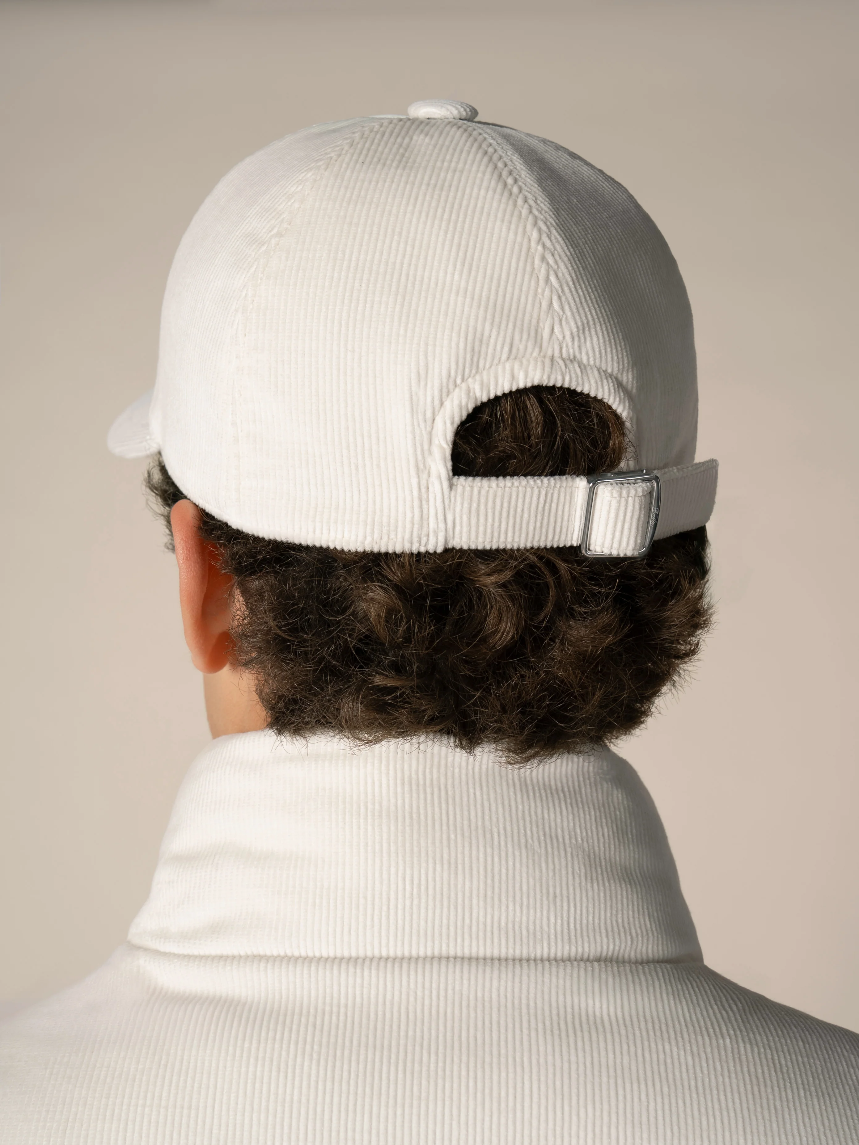 Ivory Corduroy Baseball Cap - Image 7