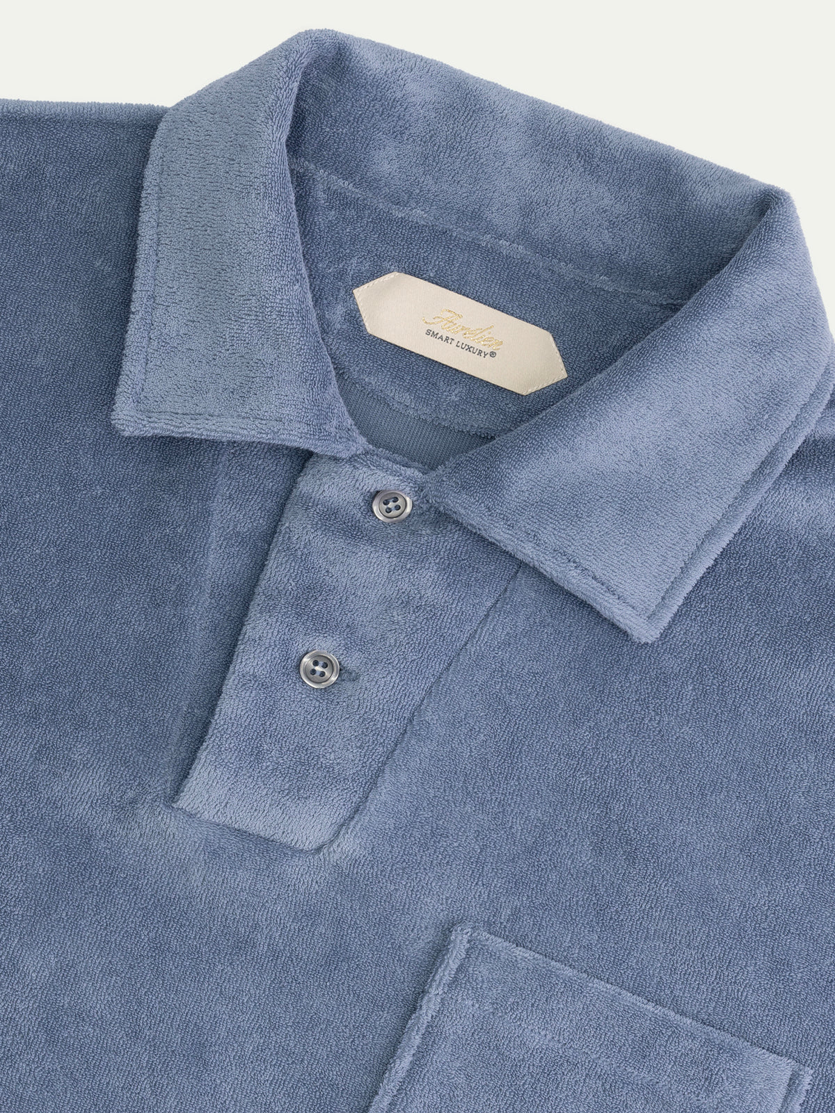 Jeans Terry Towelling Polo Shirt - Image 4