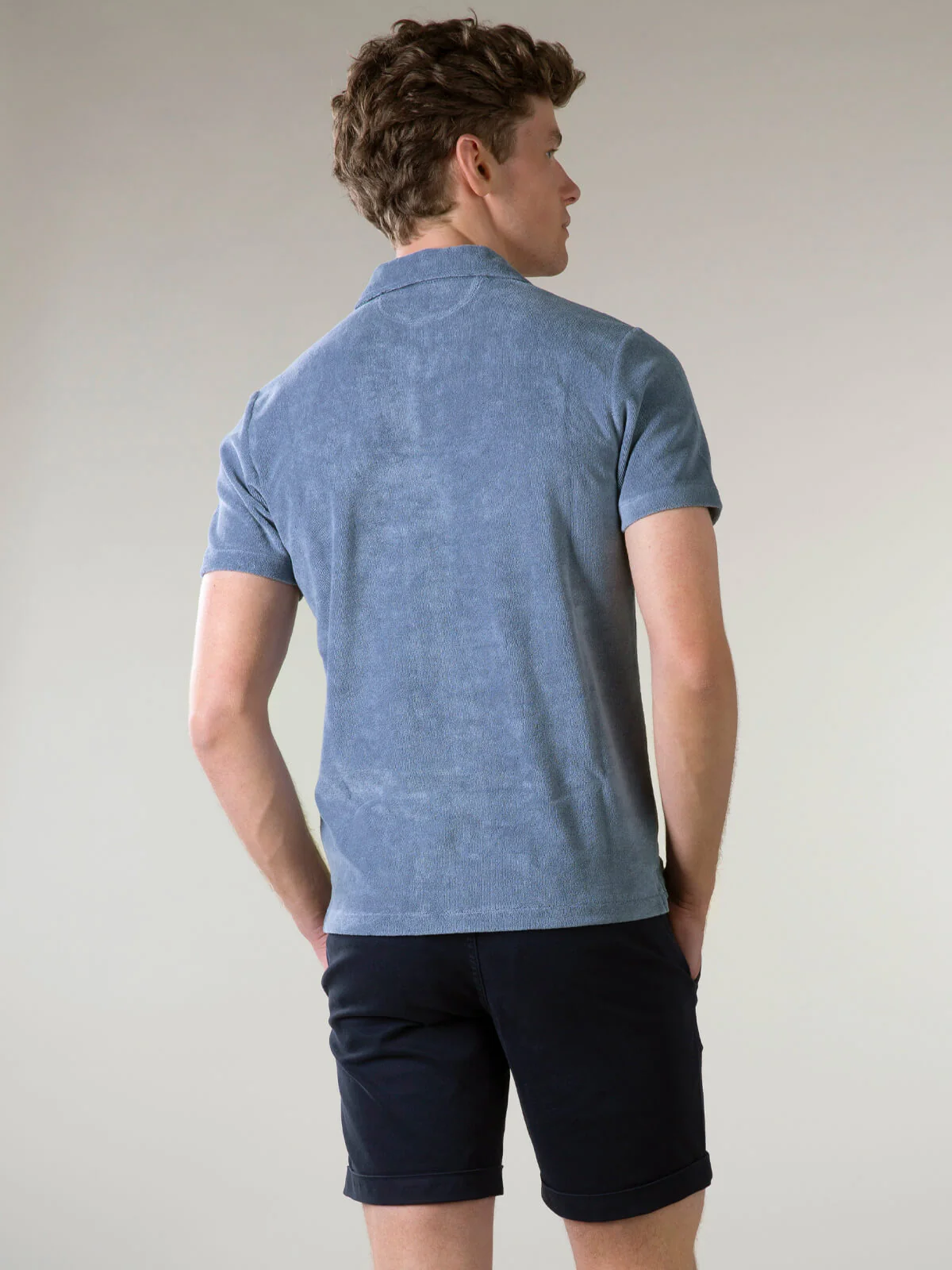 Jeans Terry Towelling Polo Shirt - Image 5