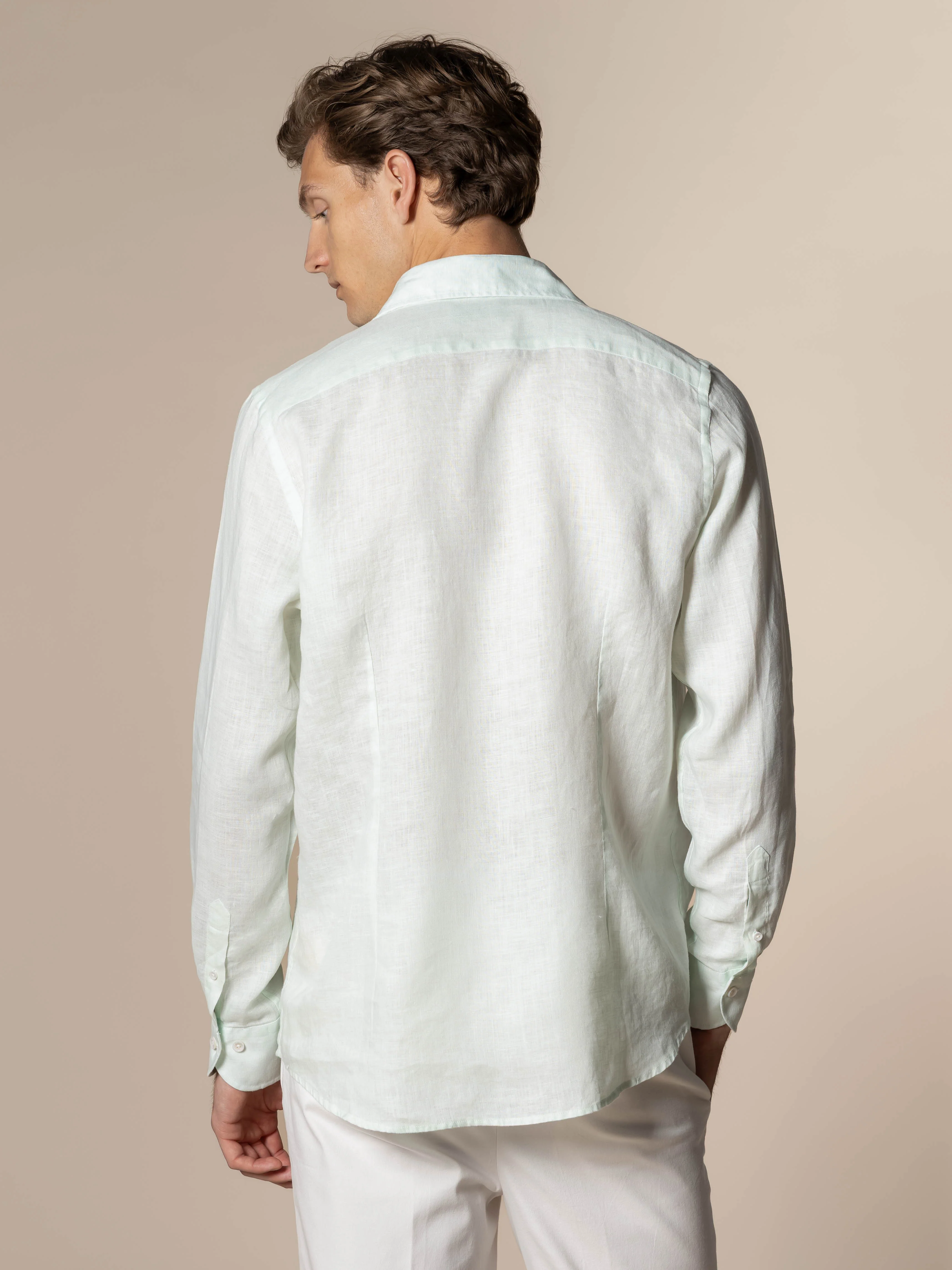 Light Aqua Linen Seaside Shirt - Image 5