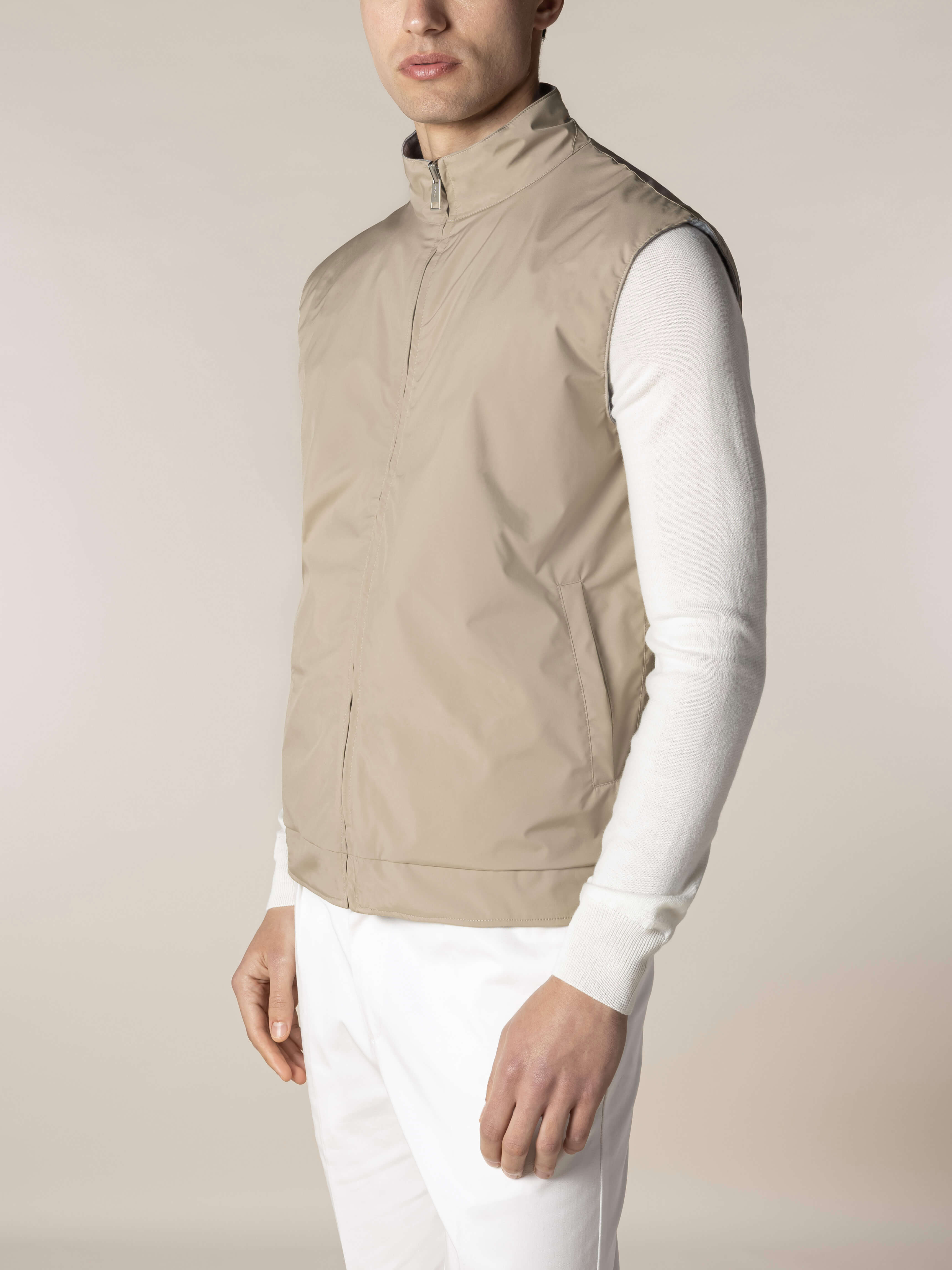 Beige Reversible Resort Body Warmer - Image 2