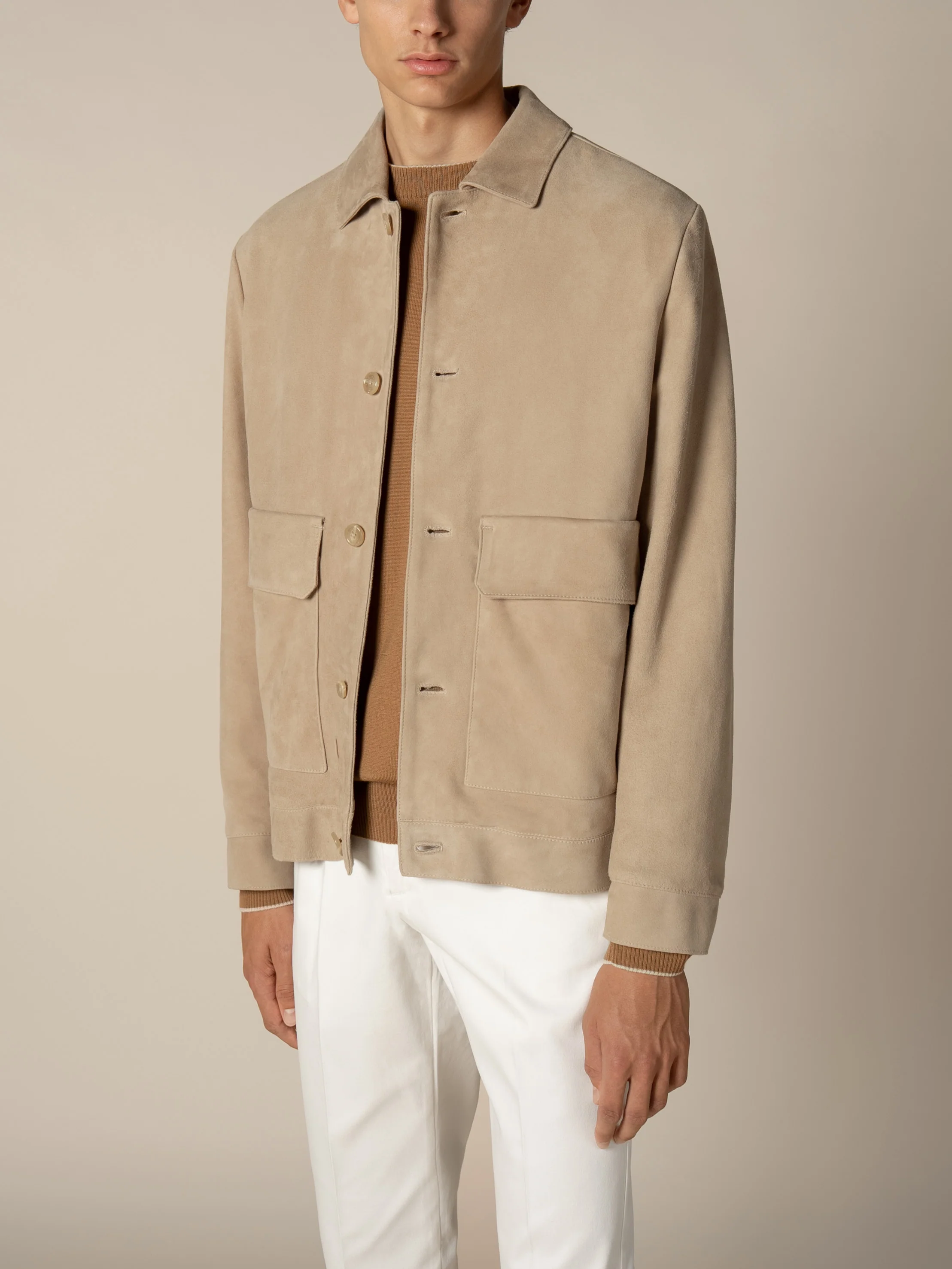 Light Beige Suede Jacket - Image 2