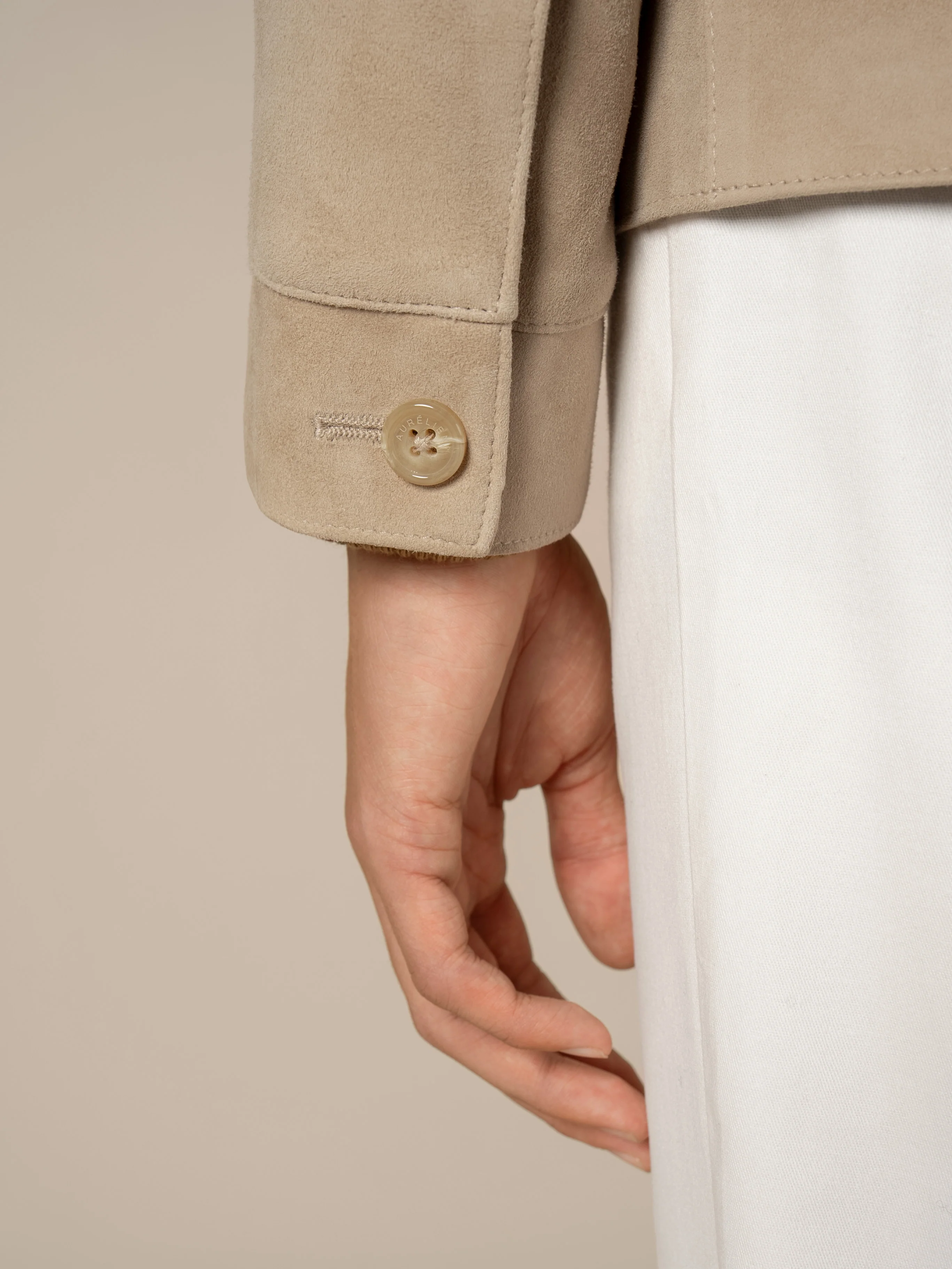 Light Beige Suede Jacket - Image 5