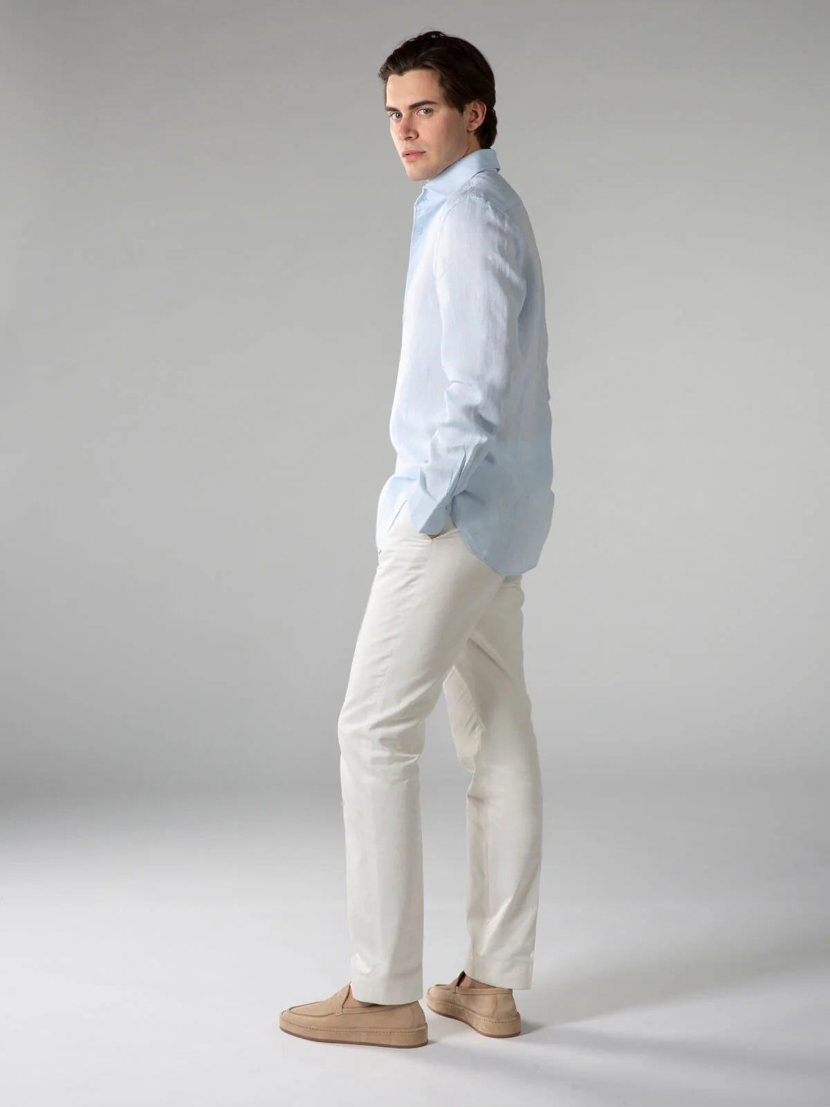 Light Blue Linen Seaside Shirt - Image 6