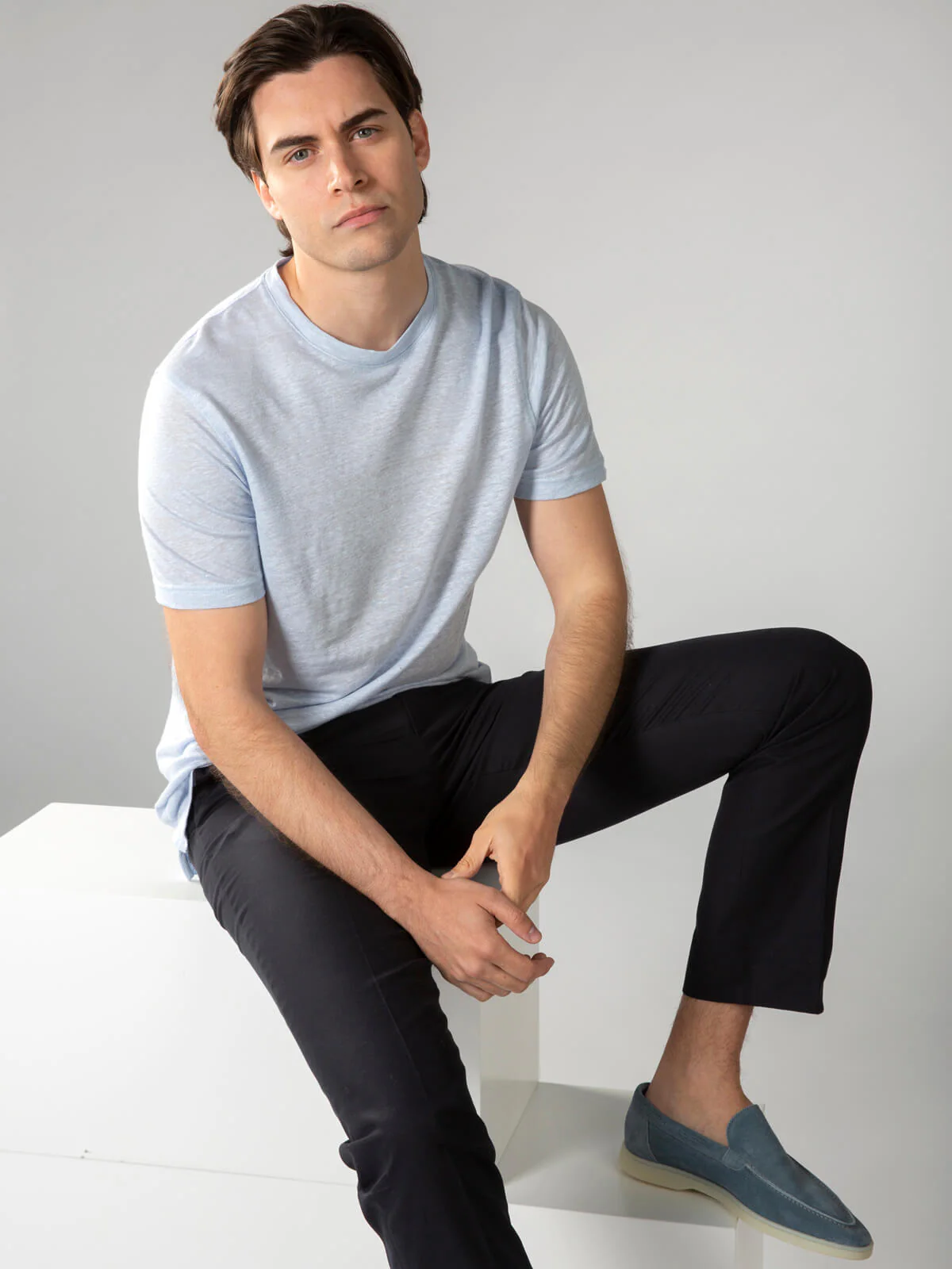 Light Blue Linen T-shirt - Image 6