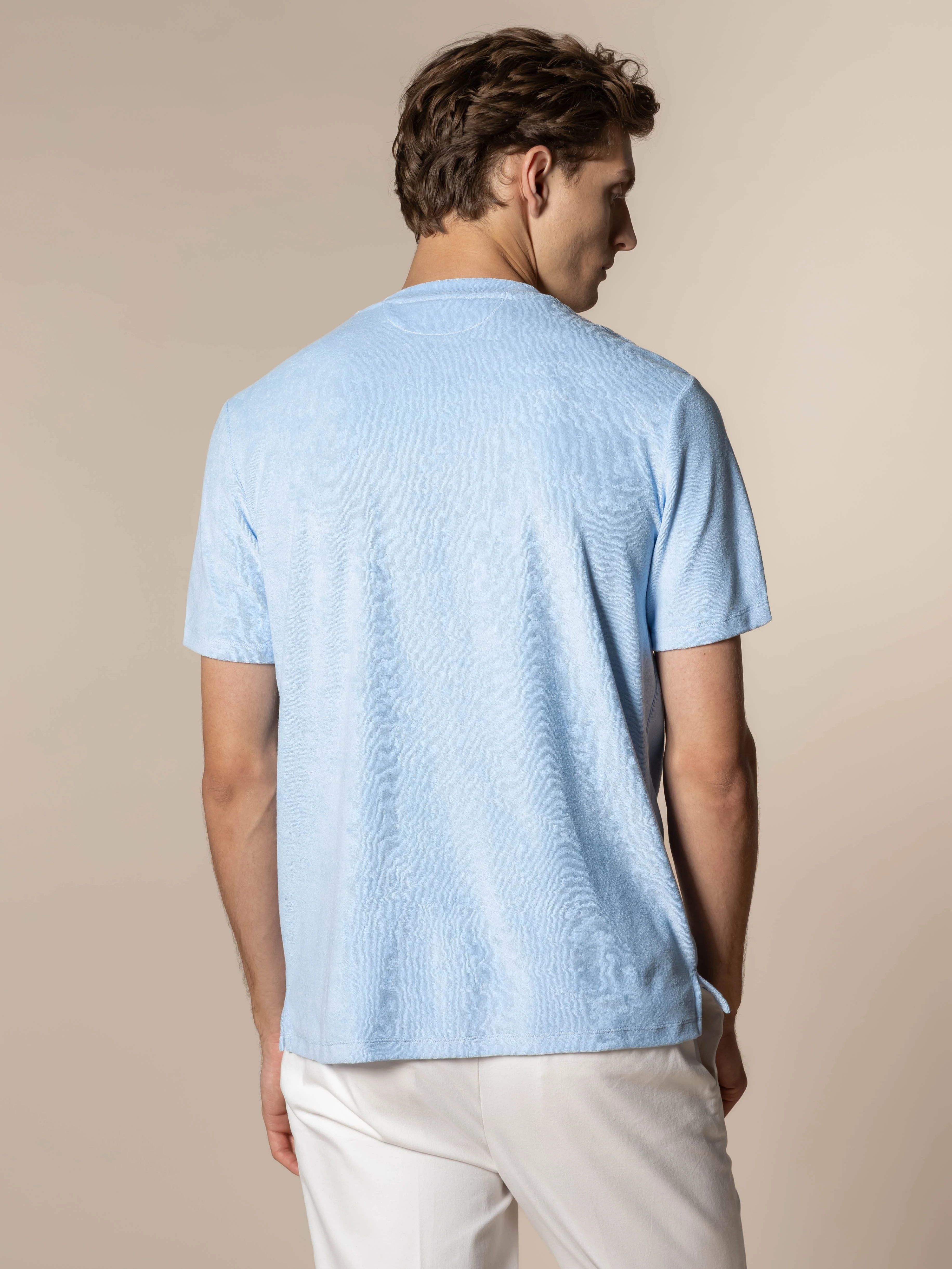Light Blue Terry Towelling T-Shirt - Image 5