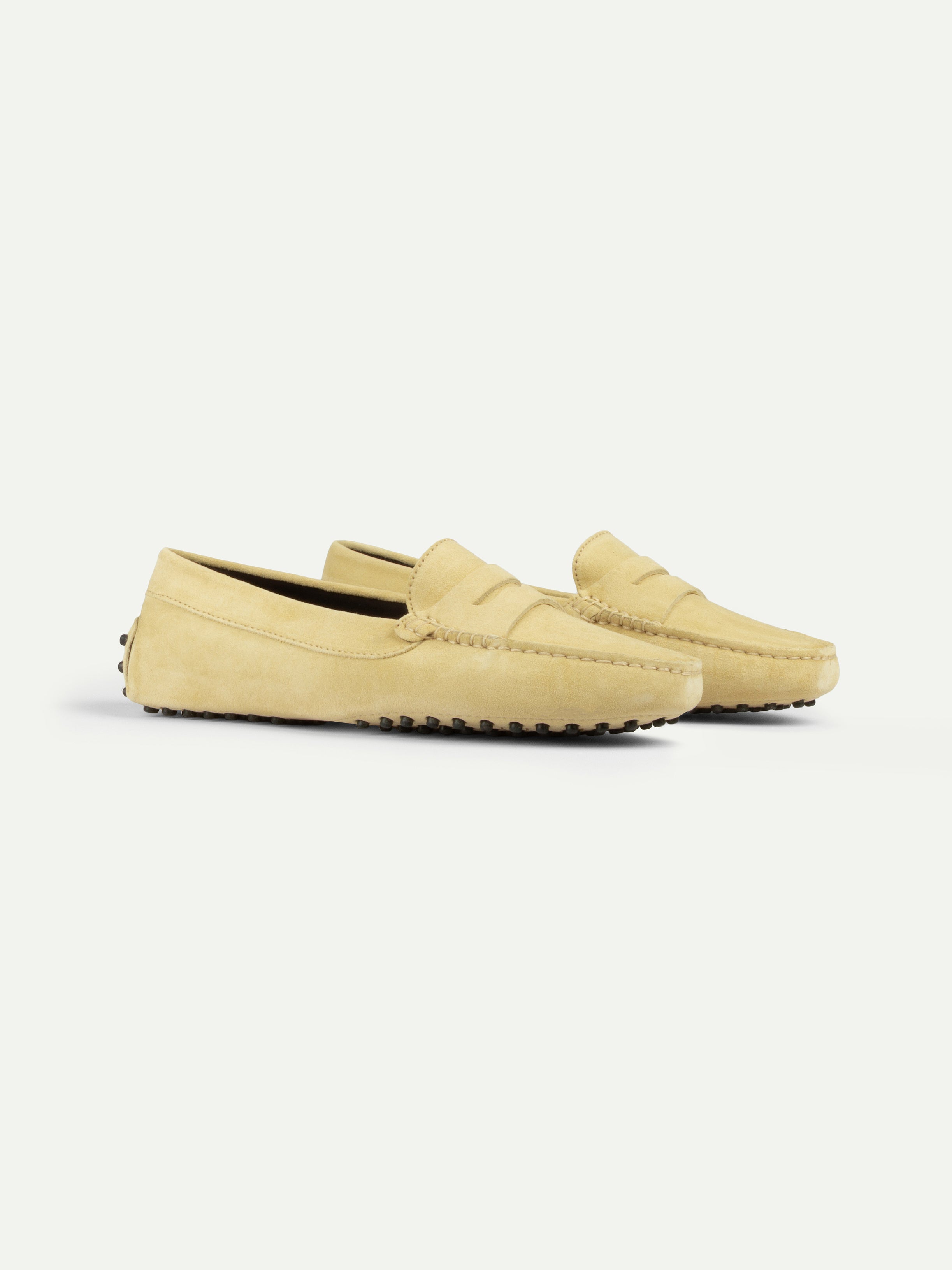 Light Yellow Suede Driving Shoes - Image 4