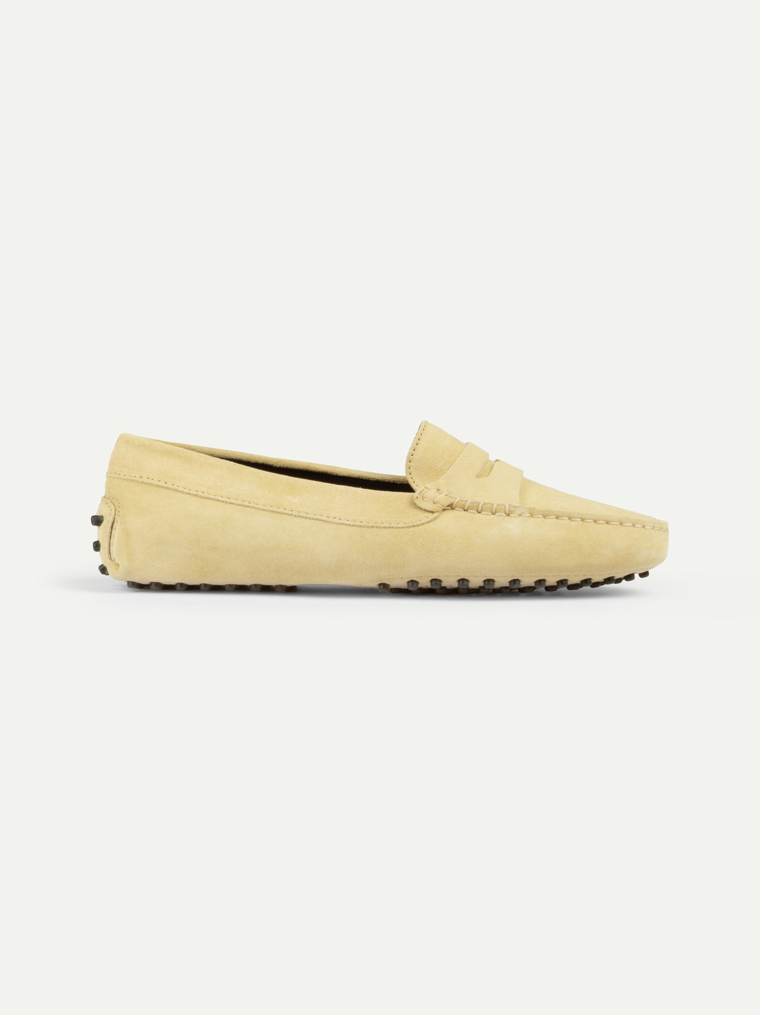 Light Yellow Suede Driving Shoes - Image 5