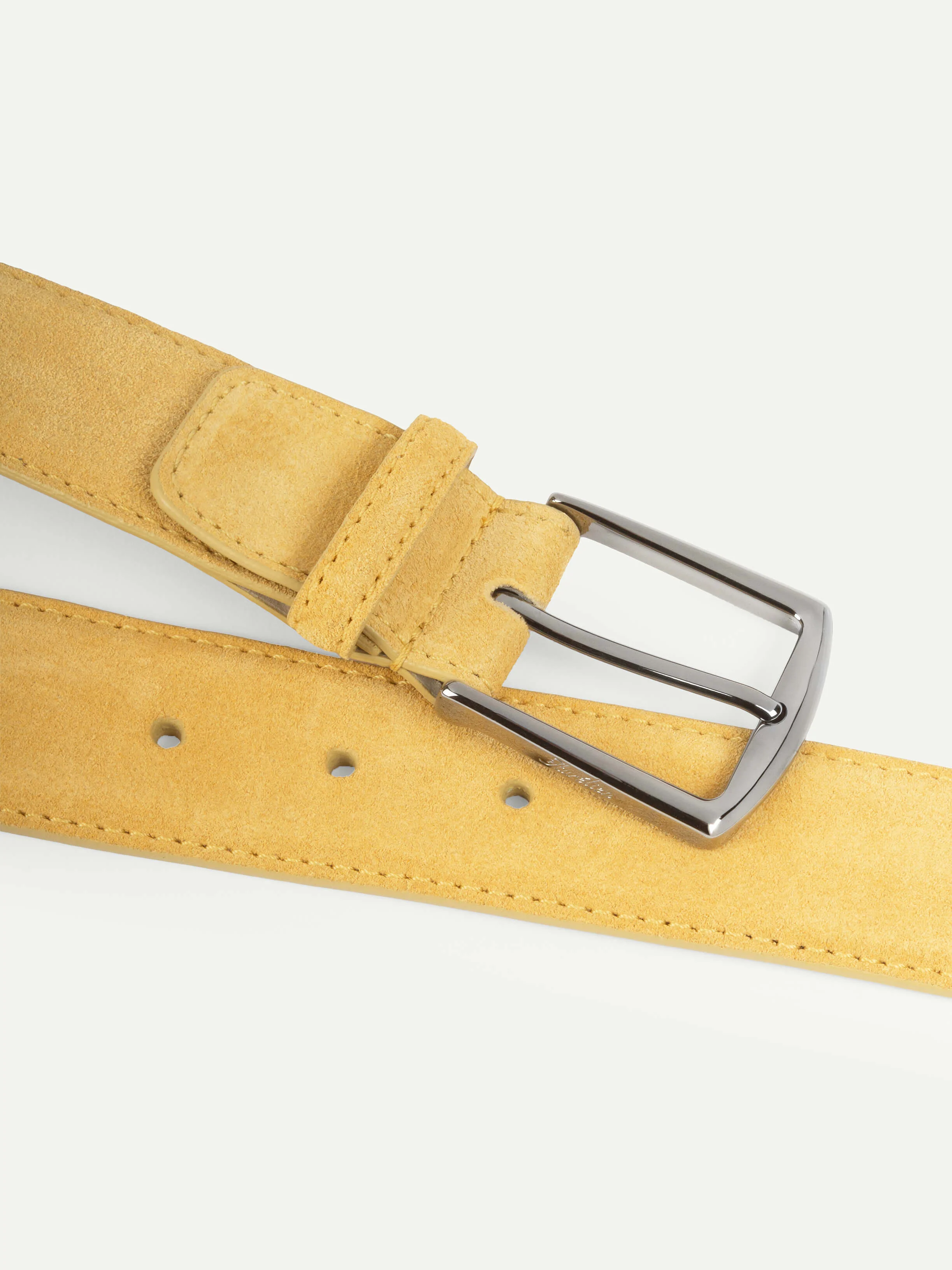 Light Yellow Suede Leather Belt - Image 2