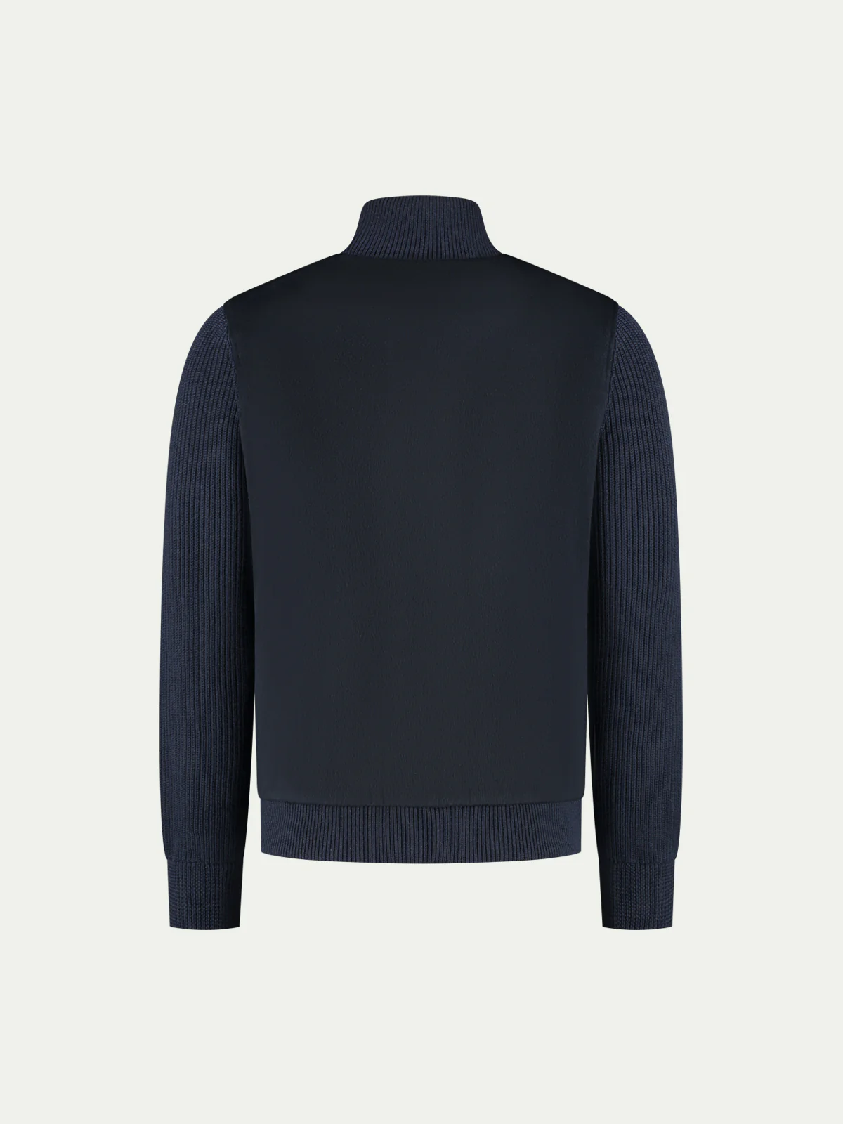 Navy Cashmere Bomber Jacket - Image 7