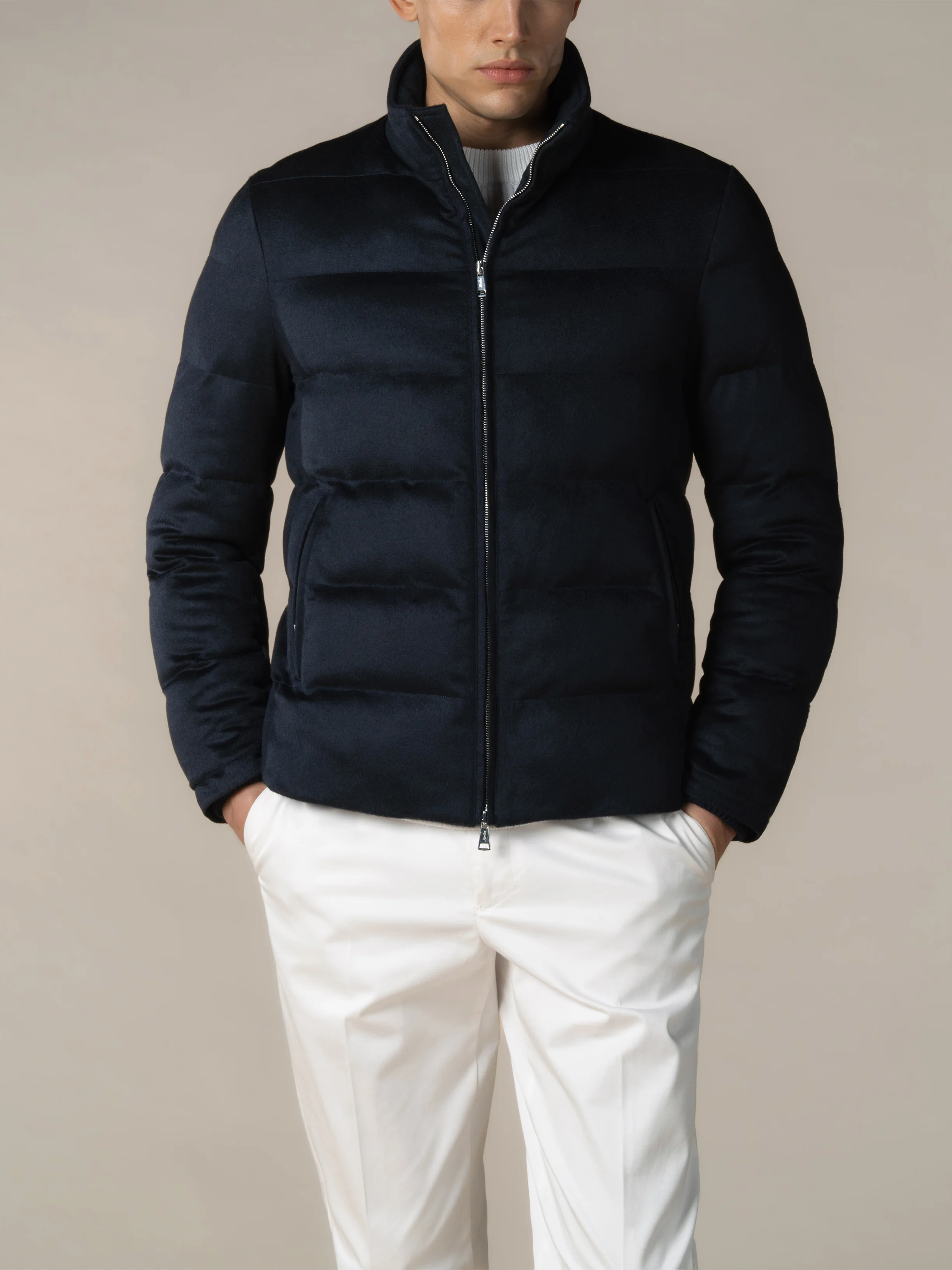 Navy AUR1 Puffer Jacket - Image 2