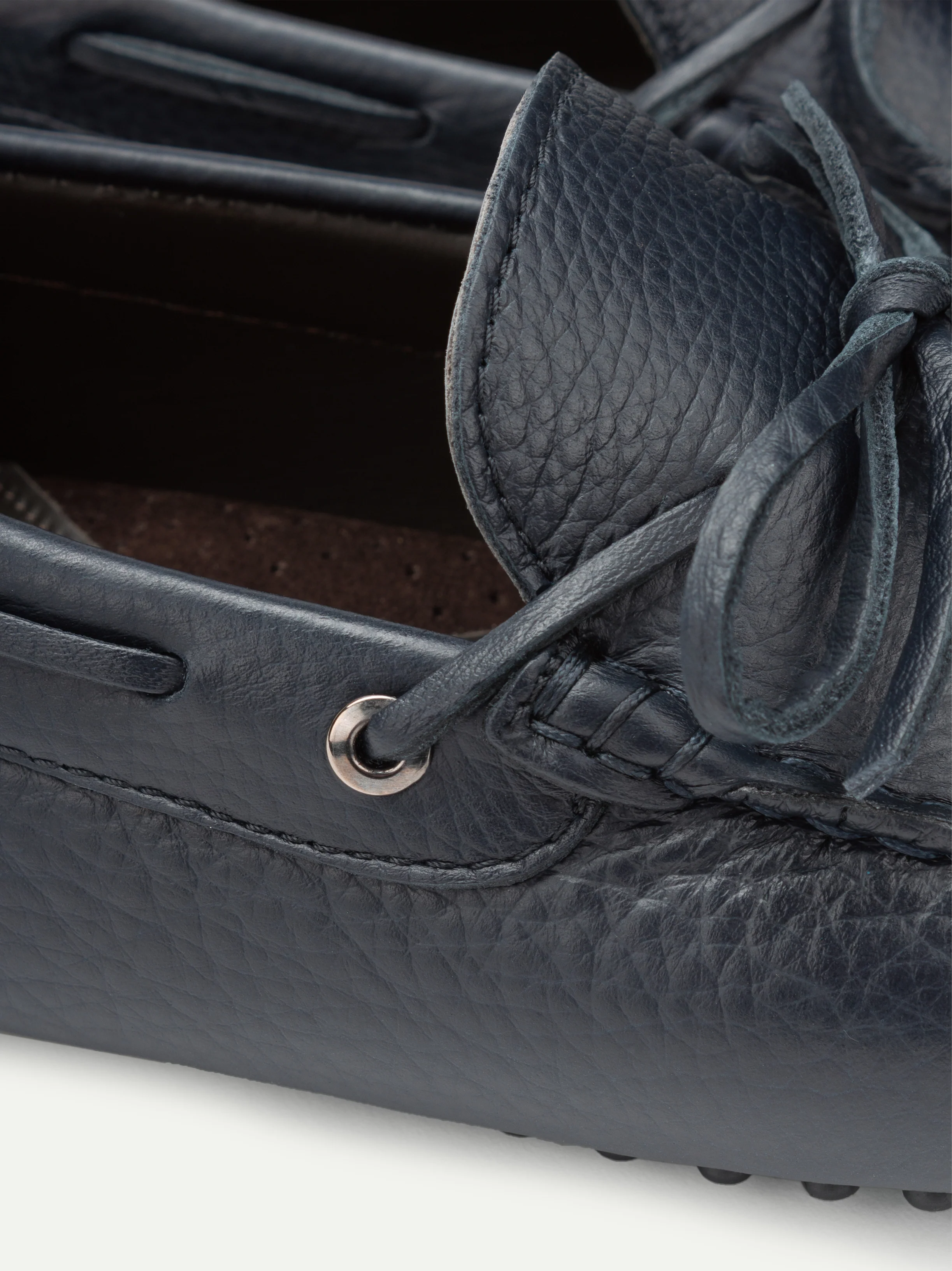 Navy Leather Driving Shoes - Image 2