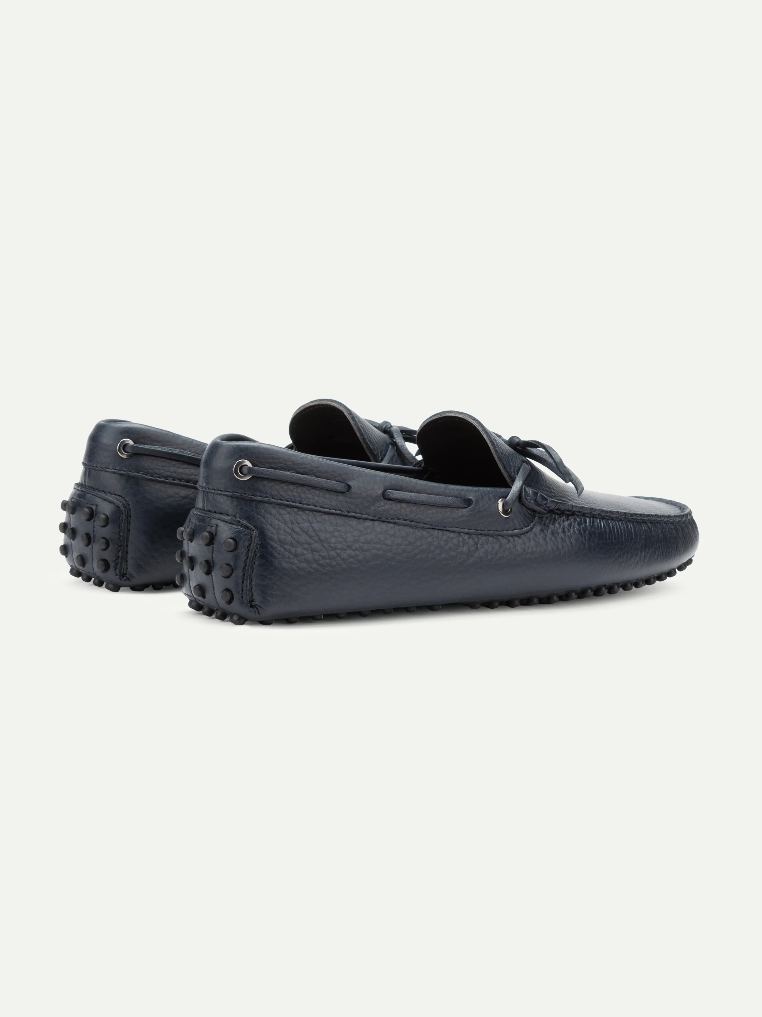 Navy Leather Driving Shoes - Image 4