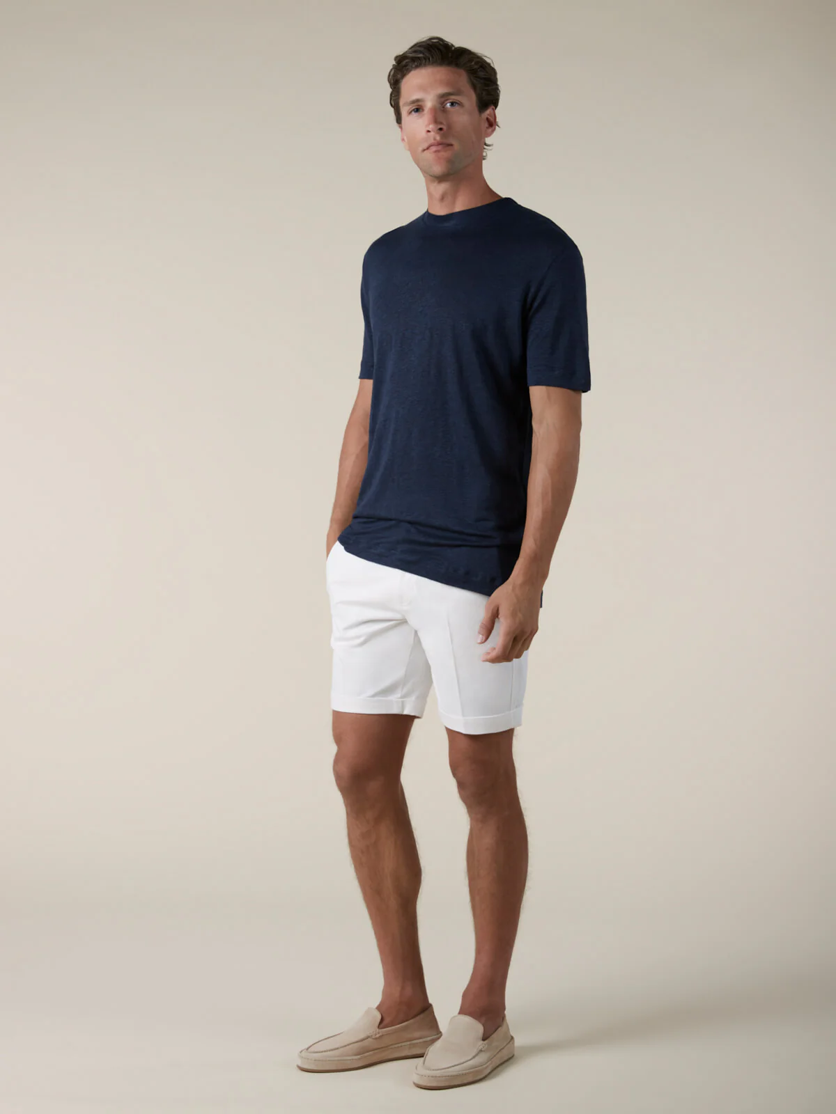 Navy Linen City T-shirt - Image 6