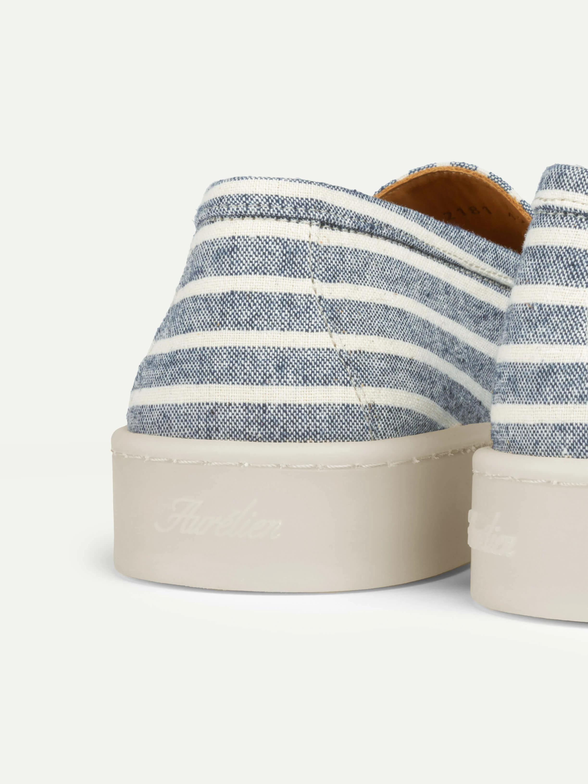 Navy Linen Striped Urban Loafer - Image 2