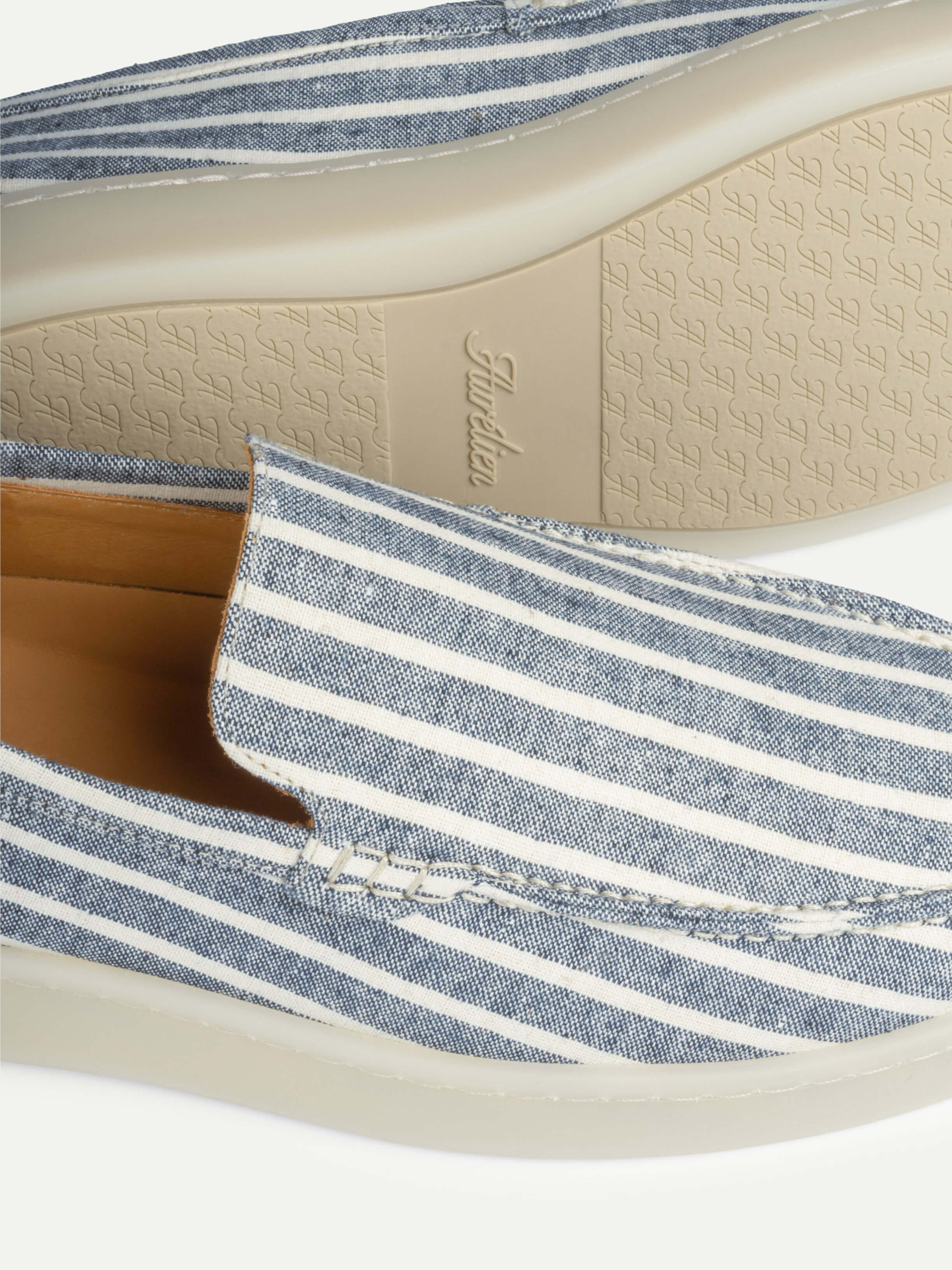 Navy Linen Striped Urban Loafer - Image 3