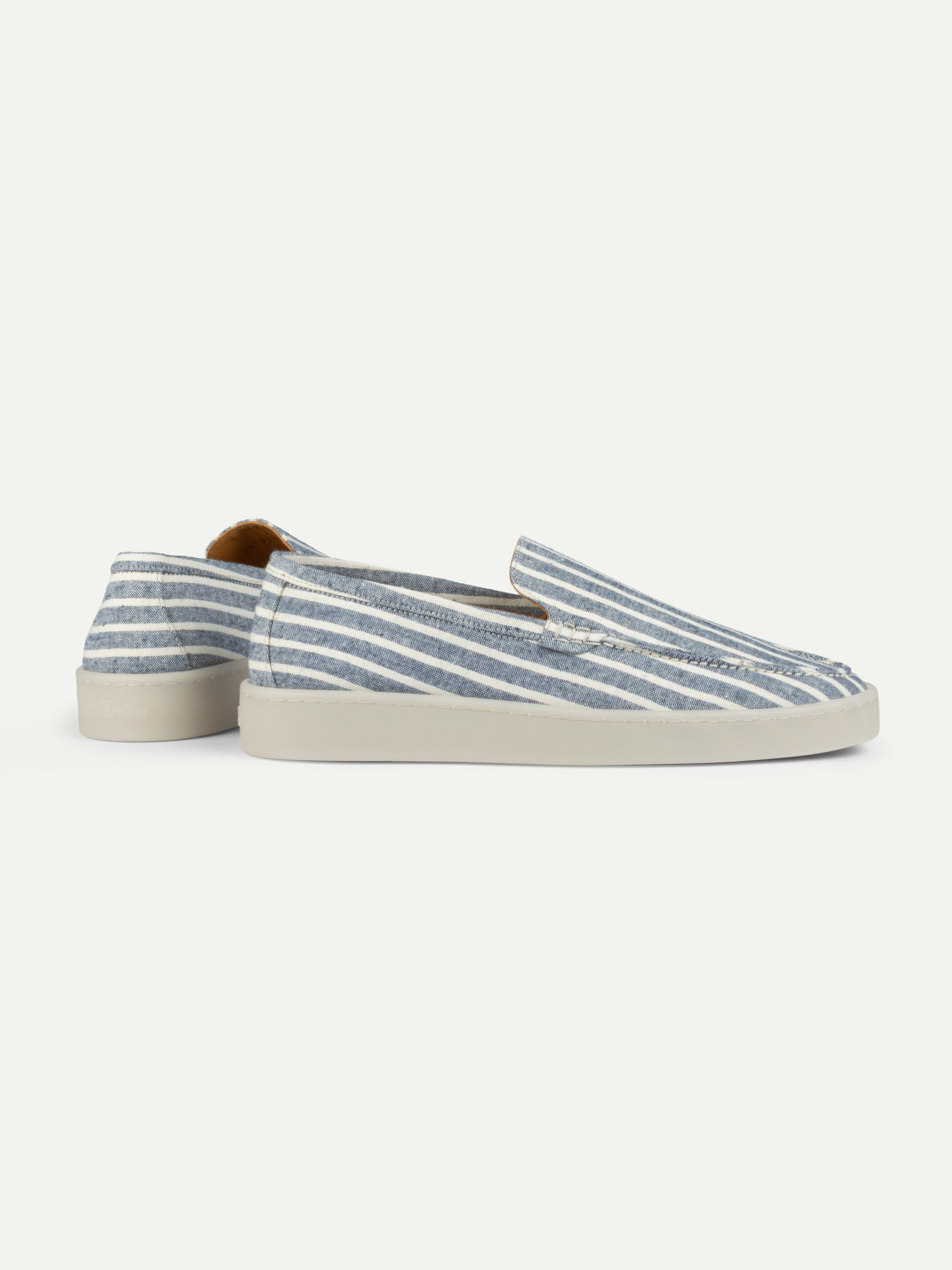 Navy Linen Striped Urban Loafer - Image 4
