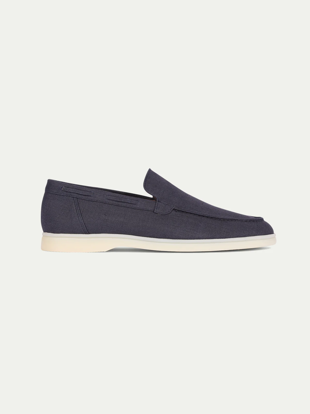 Navy Linen Yacht Loafers - Image 6