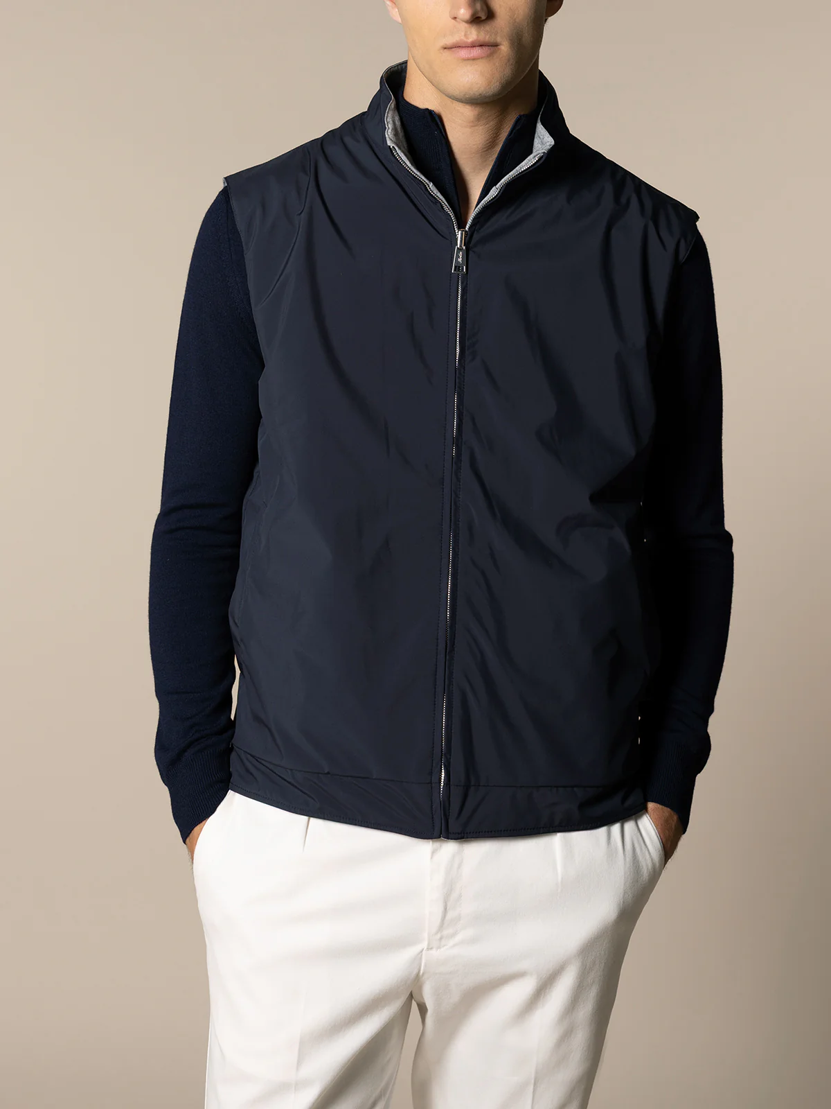 Navy Reversible Resort Body Warmer - Image 2
