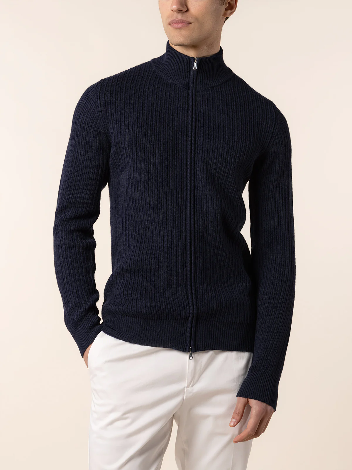Navy Rib Vest - Image 2