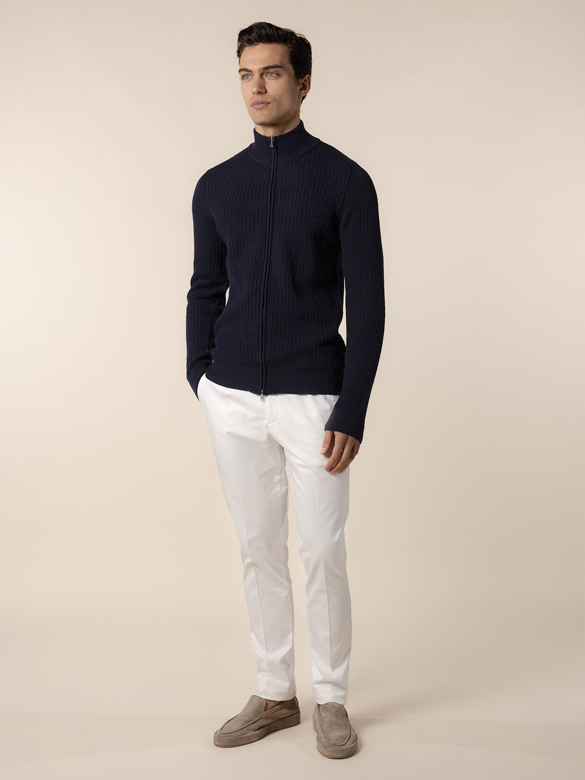 Navy Rib Vest - Image 6