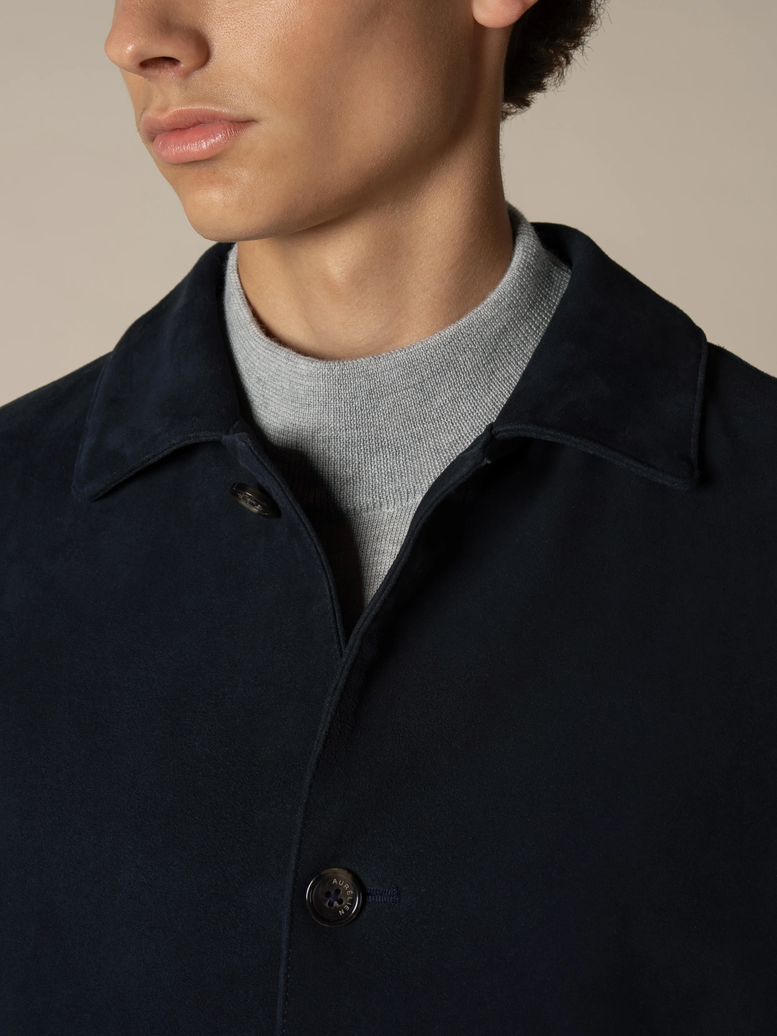 Navy Suede Jacket - Image 4