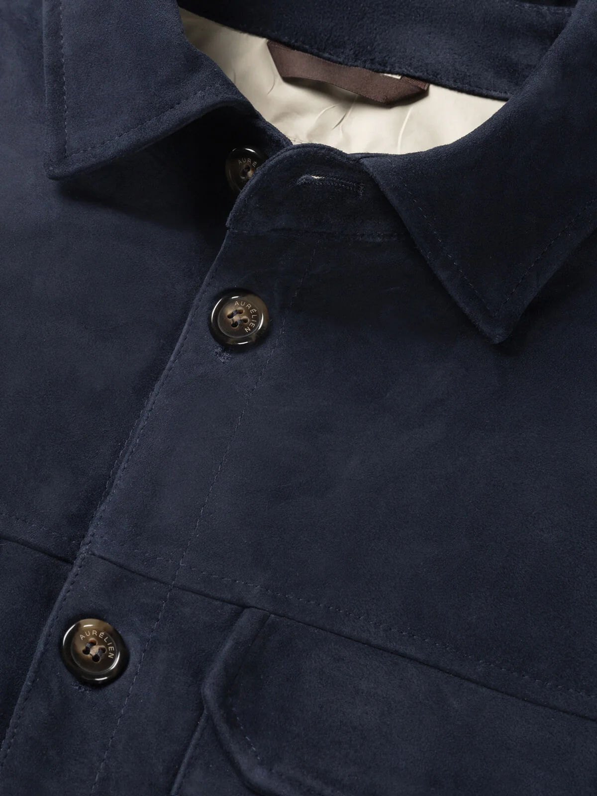 Navy Suede Overshirt - Image 3