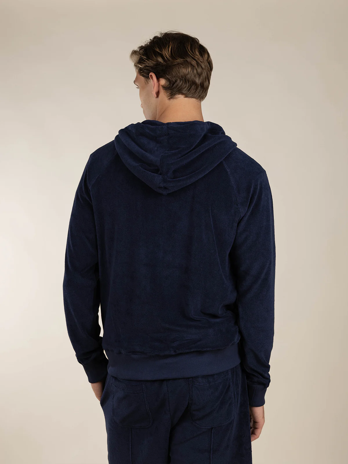 Navy Terry Towelling Zipper Vest - Image 5