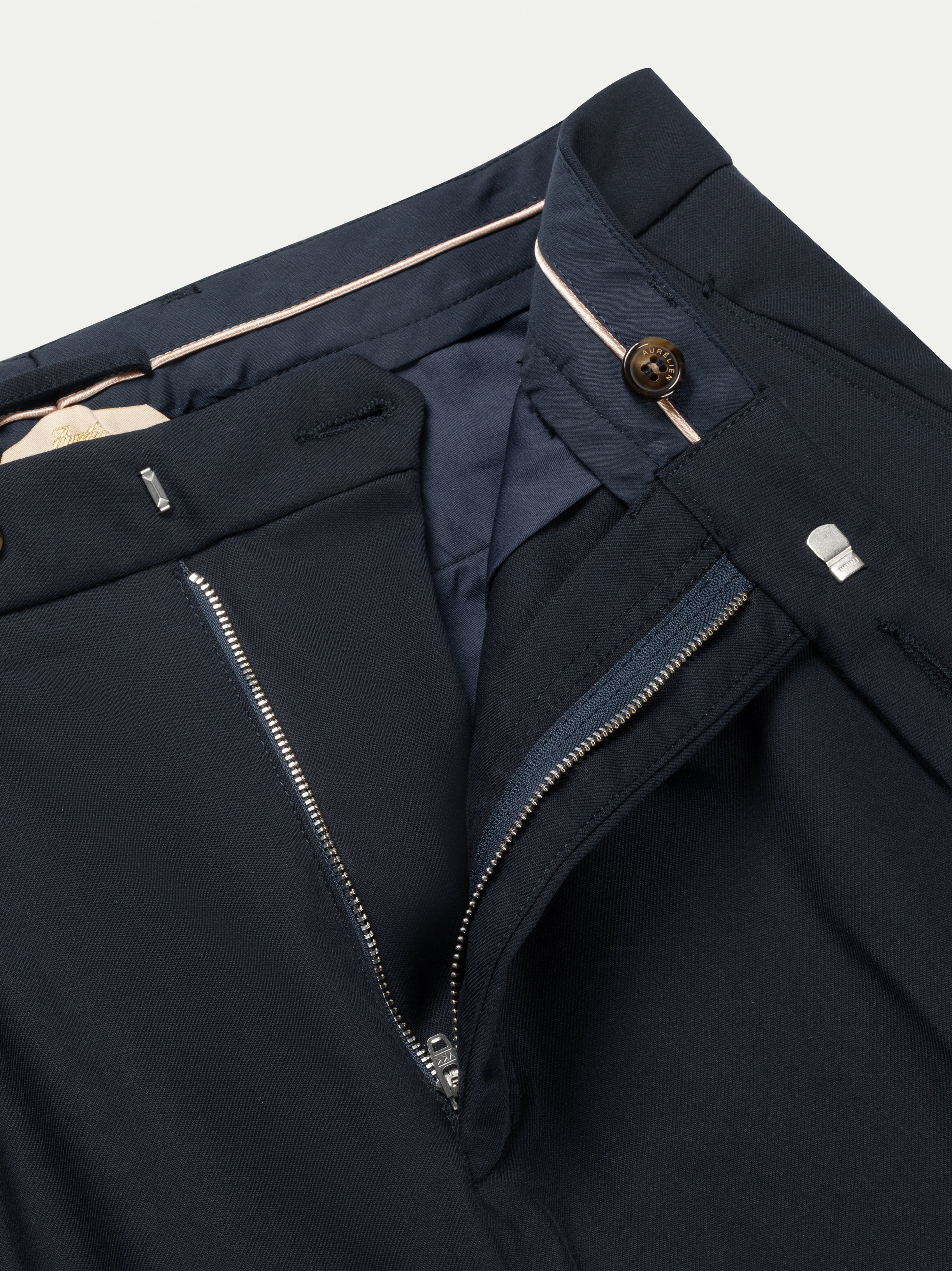 Navy Cotton Wool Voyager Trousers - Image 3