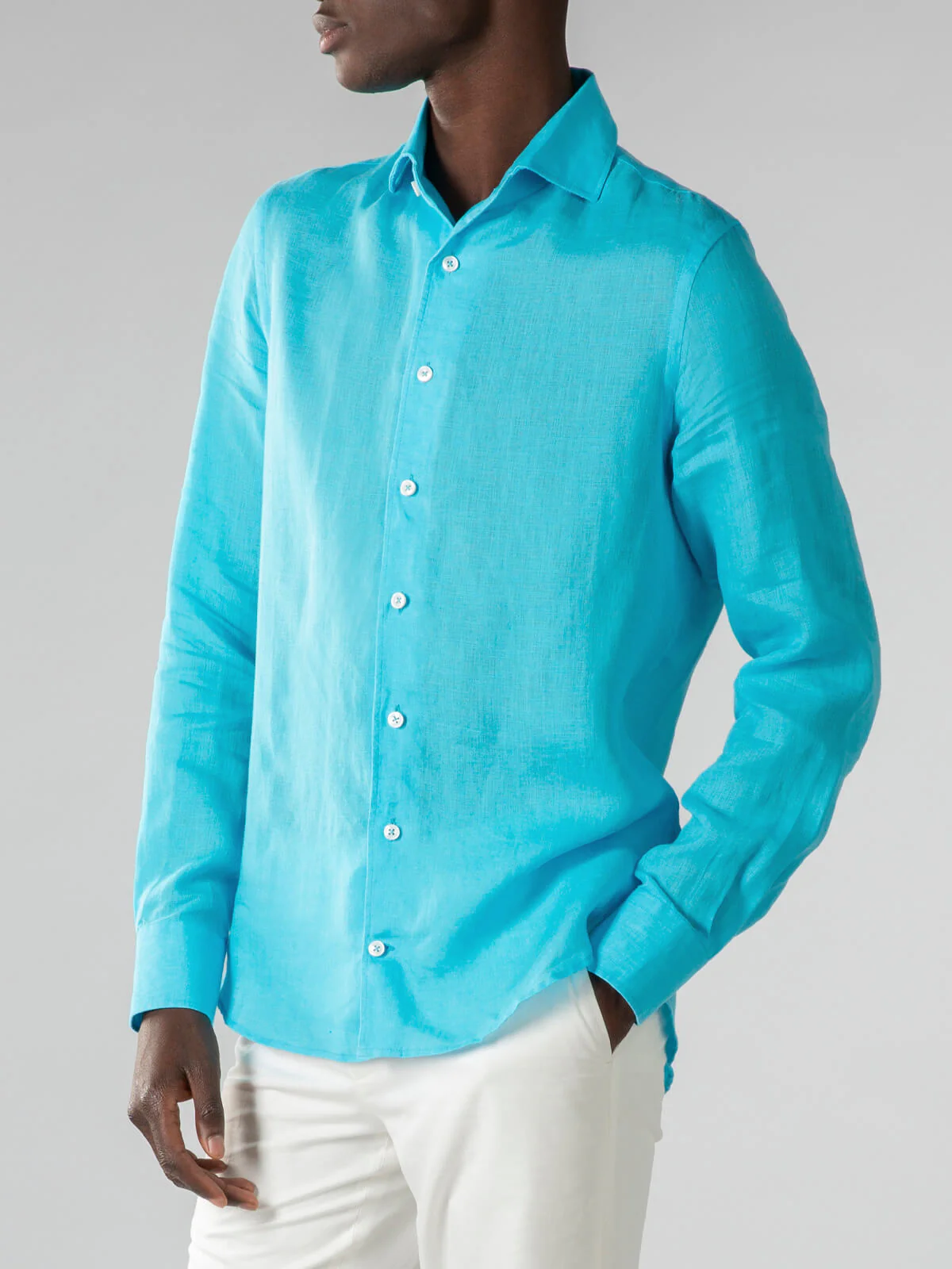 Ocean Blue Linen Seaside Shirt - Image 4