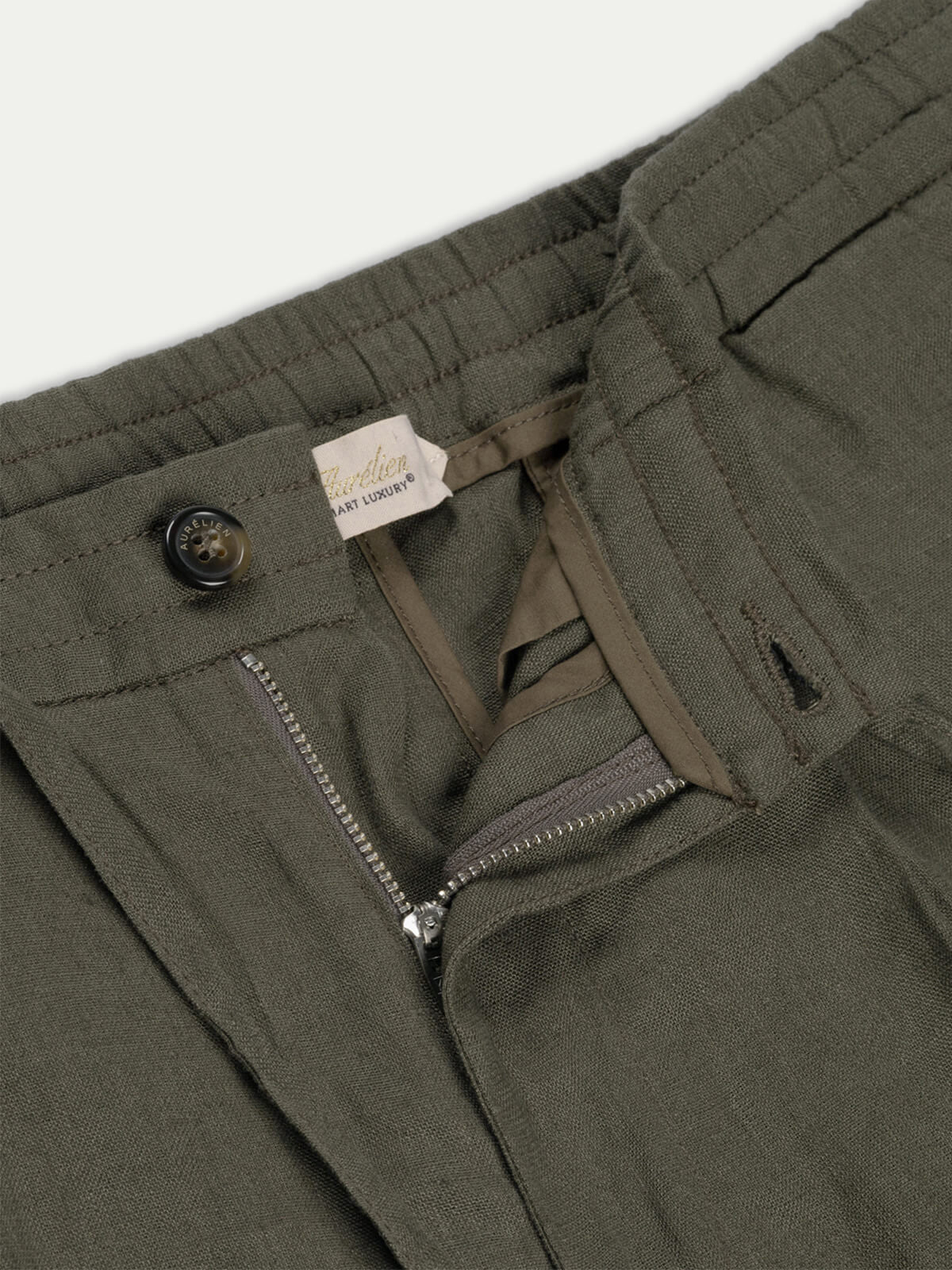 Olive Linen Seaside Trousers - Image 3