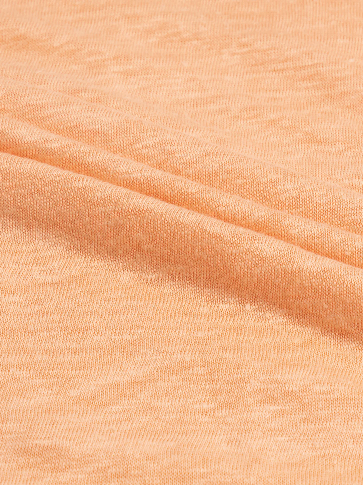 Peach Linen Polo Shirt - Image 5