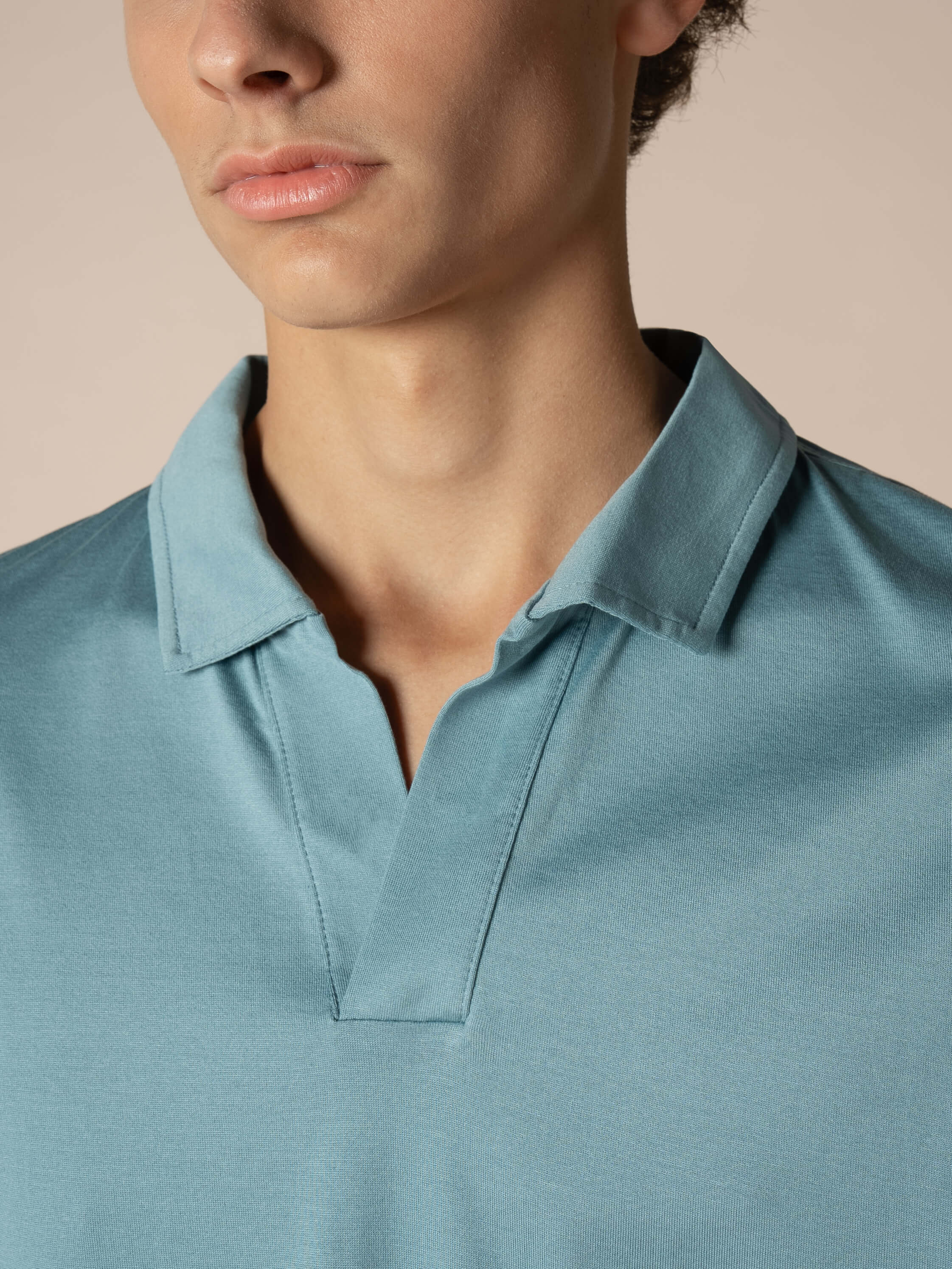 Petrol Buttonless Polo Shirt - Image 4