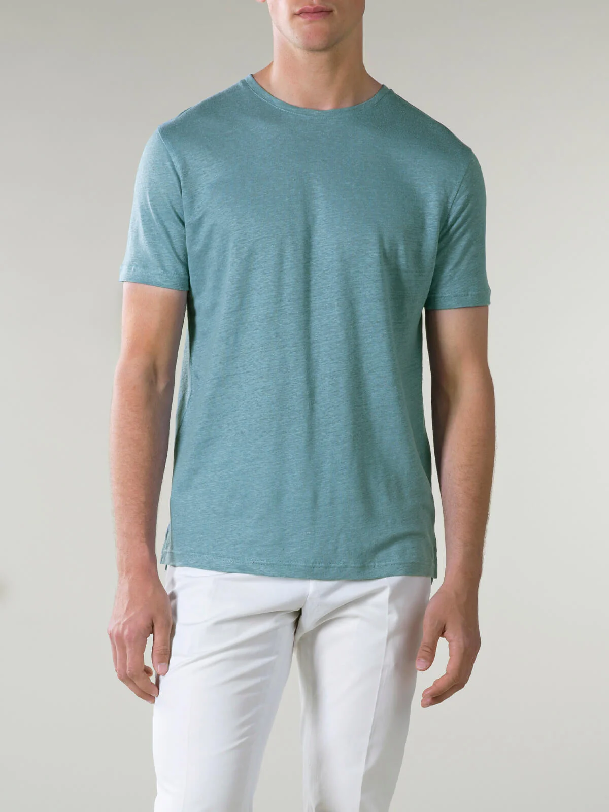 Petrol Linen T-shirt - Image 2