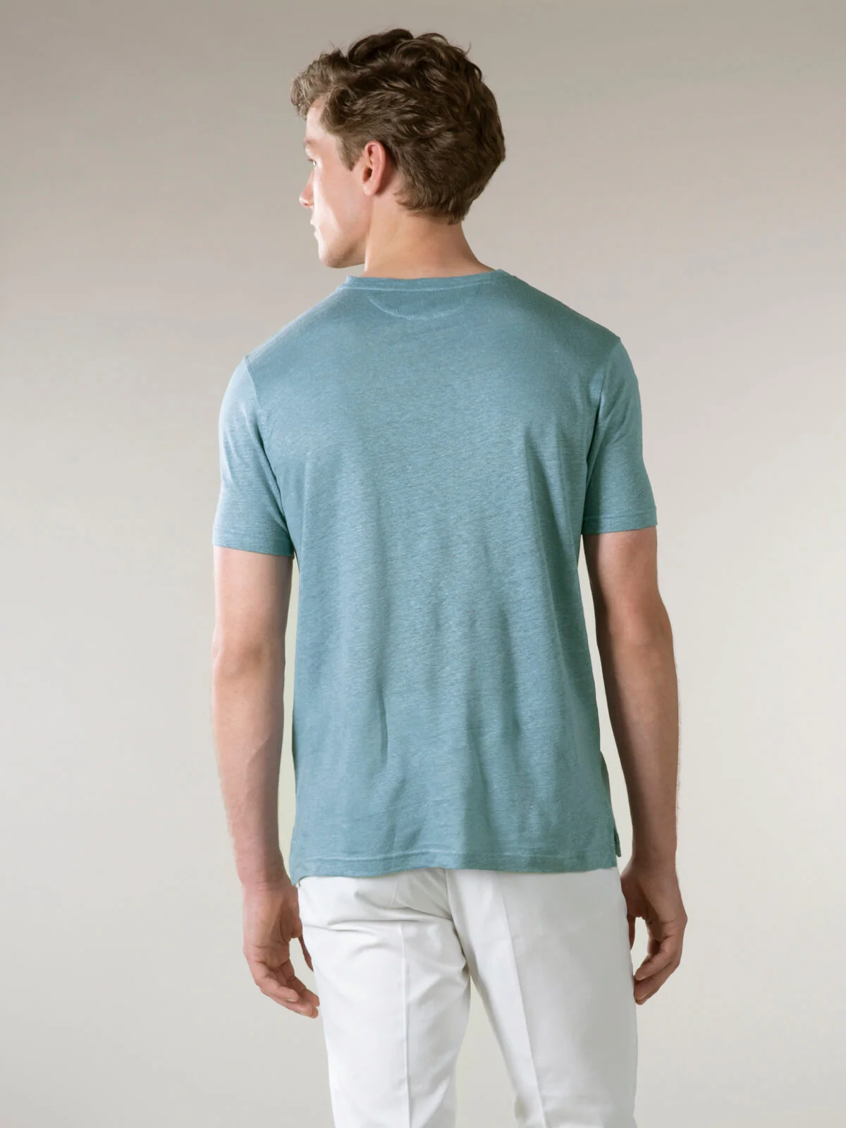 Petrol Linen T-shirt - Image 3