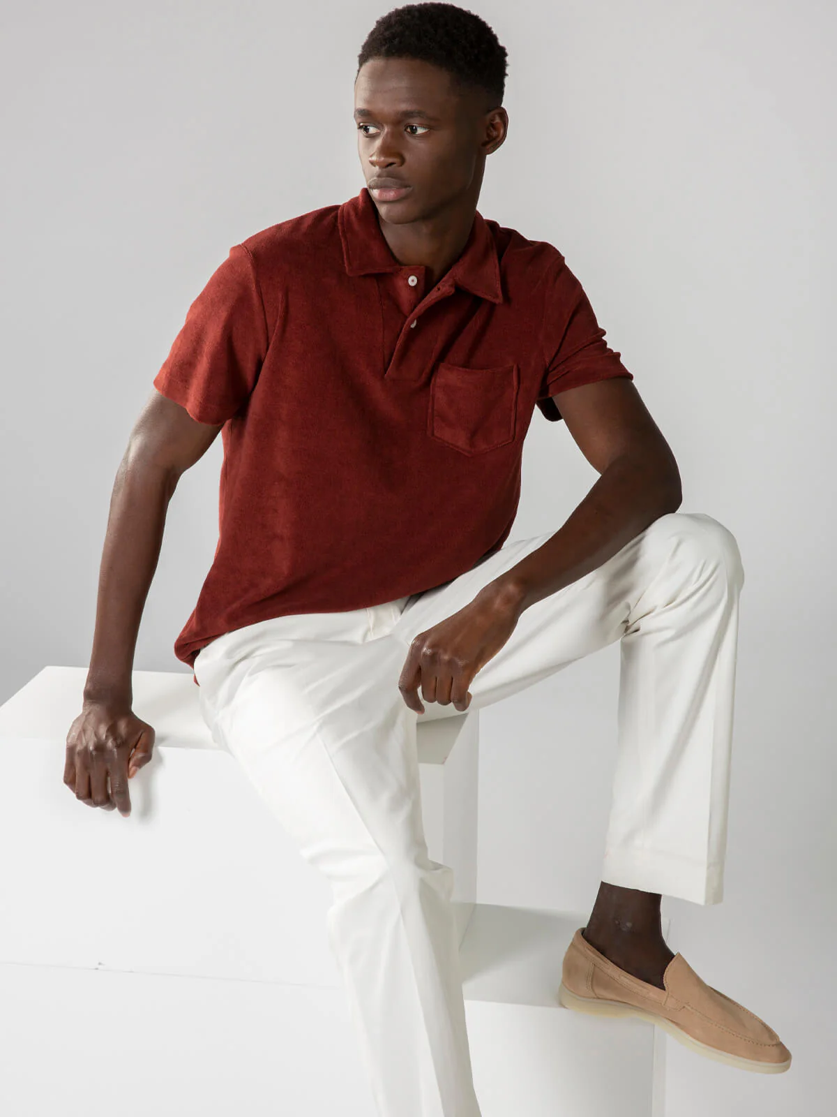 Port Terry Towelling Polo Shirt - Image 6