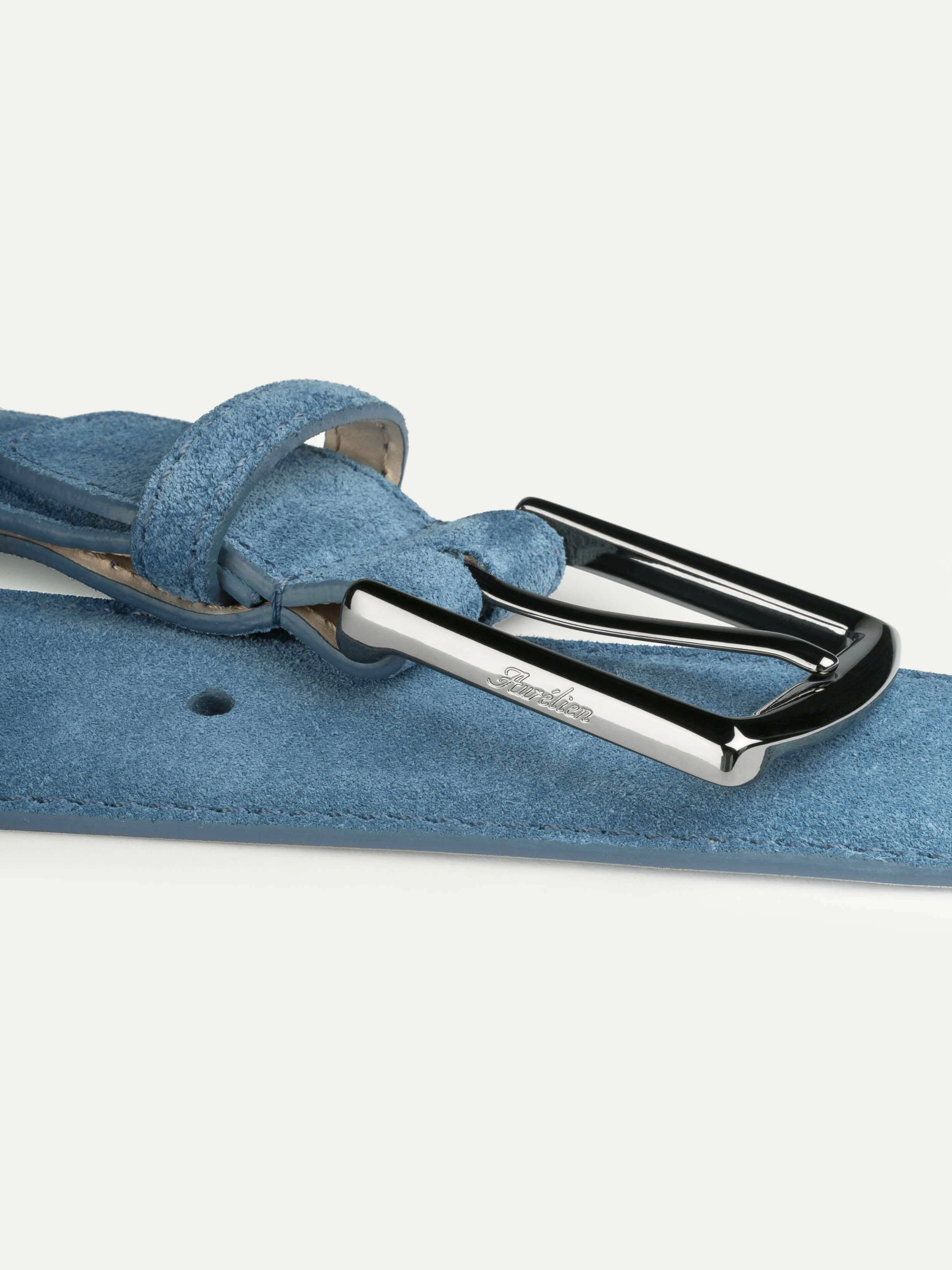 Sapphire Blue Blue Suede Leather Belt - Image 2