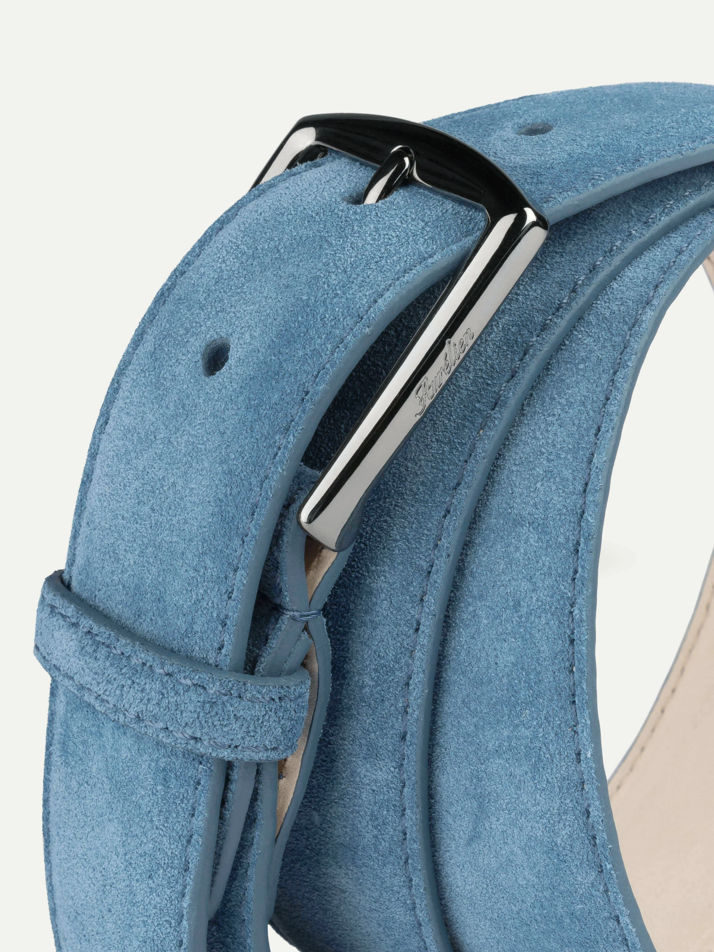 Sapphire Blue Blue Suede Leather Belt - Image 3