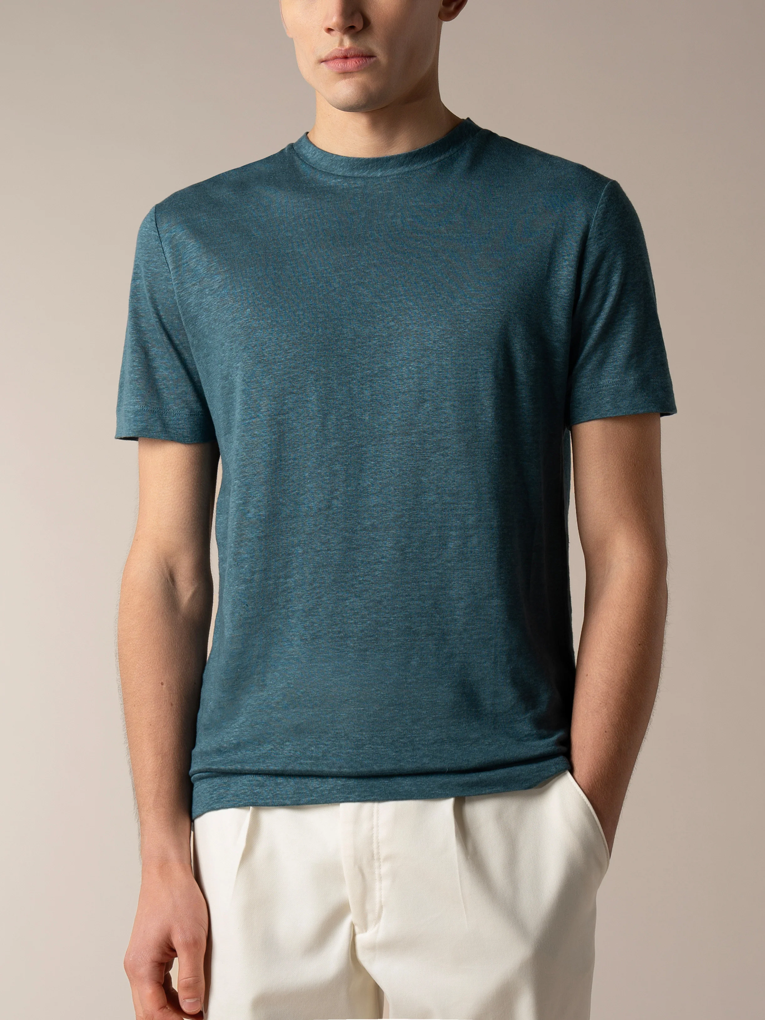 Sea Green Linen City T-shirt - Image 2