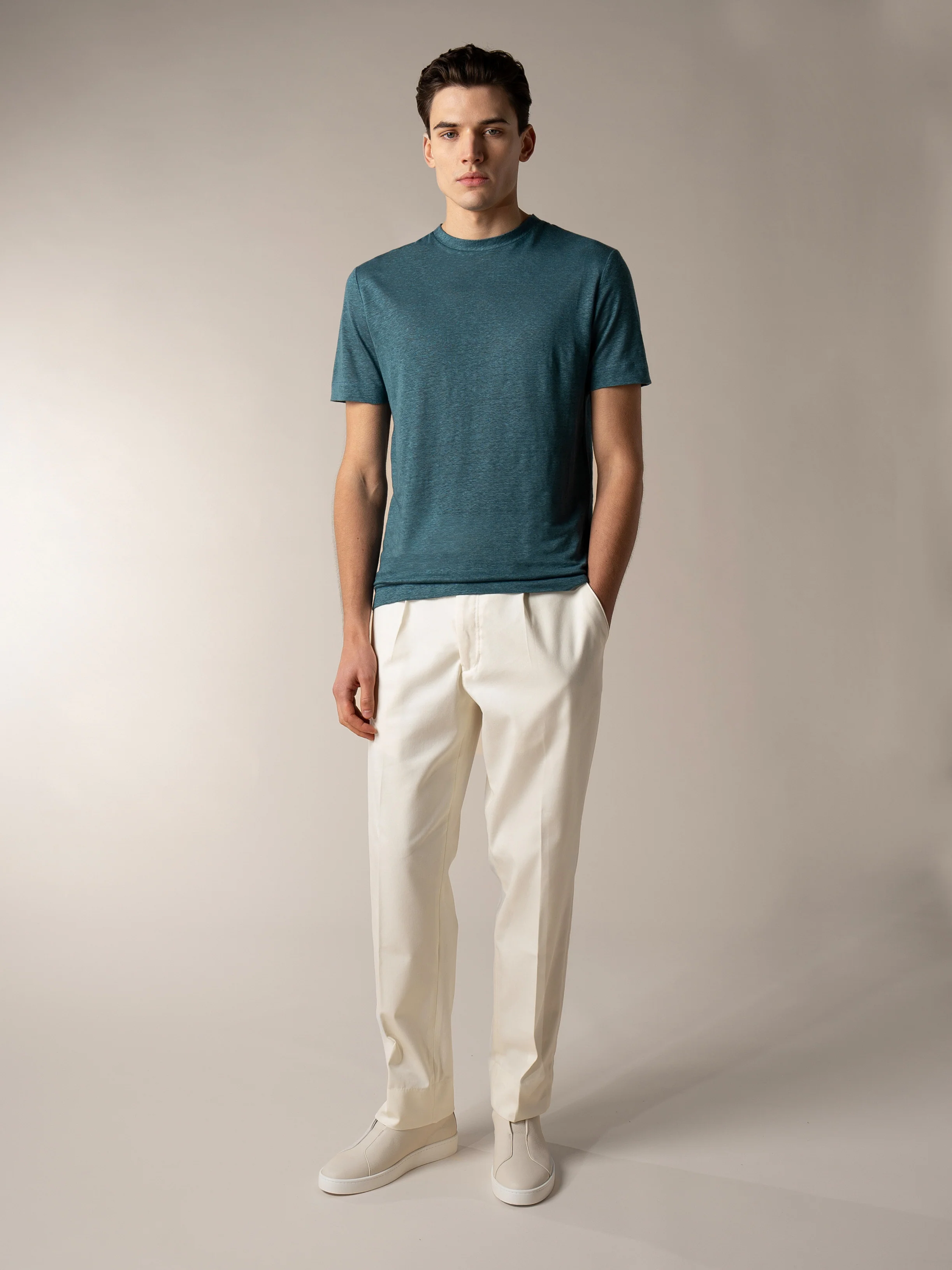 Sea Green Linen City T-shirt - Image 6