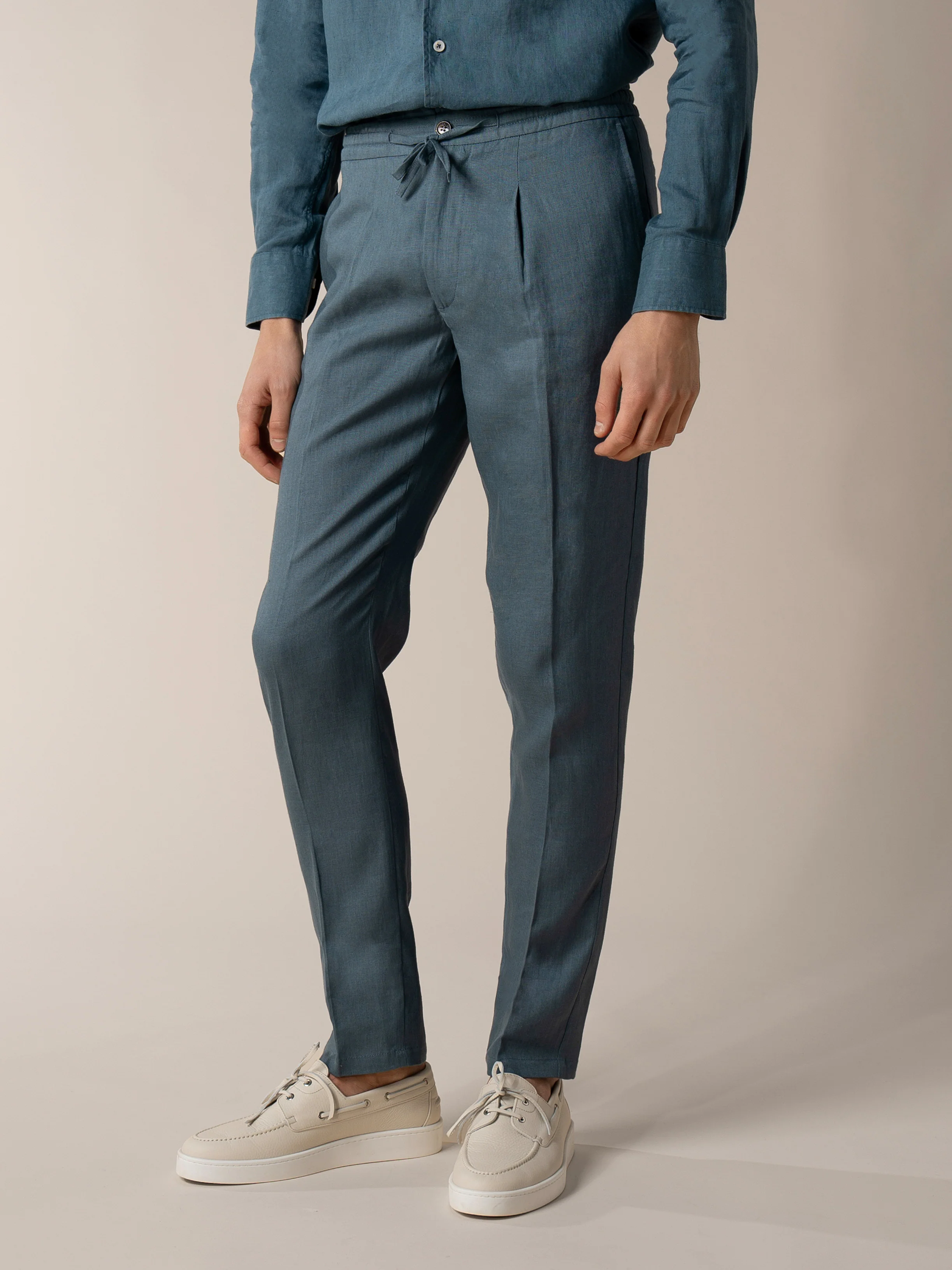 Sea Green Linen Seaside Trousers - Image 2