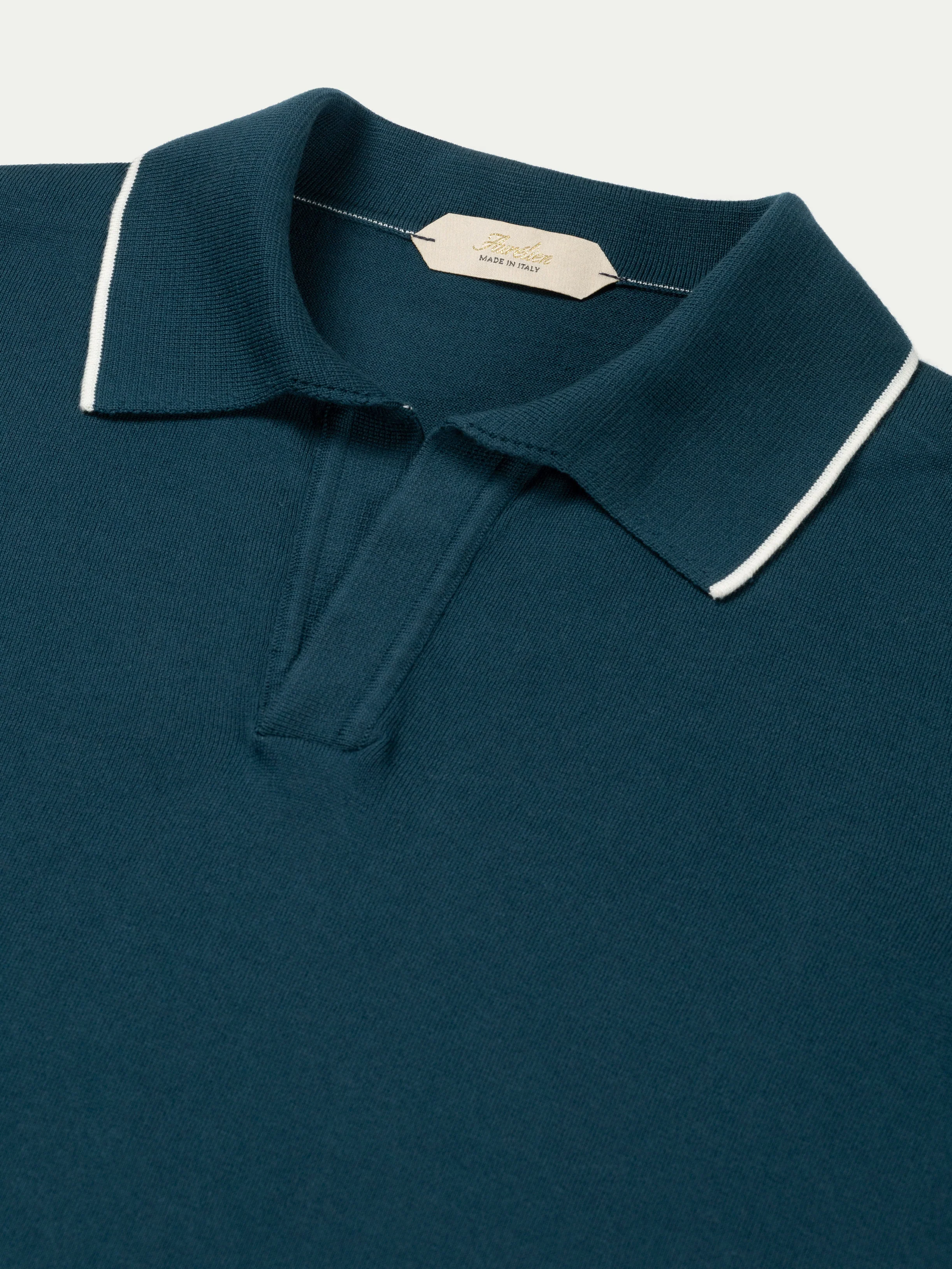 Shortsleeve Buttonless Polo Sea Green - Image 3
