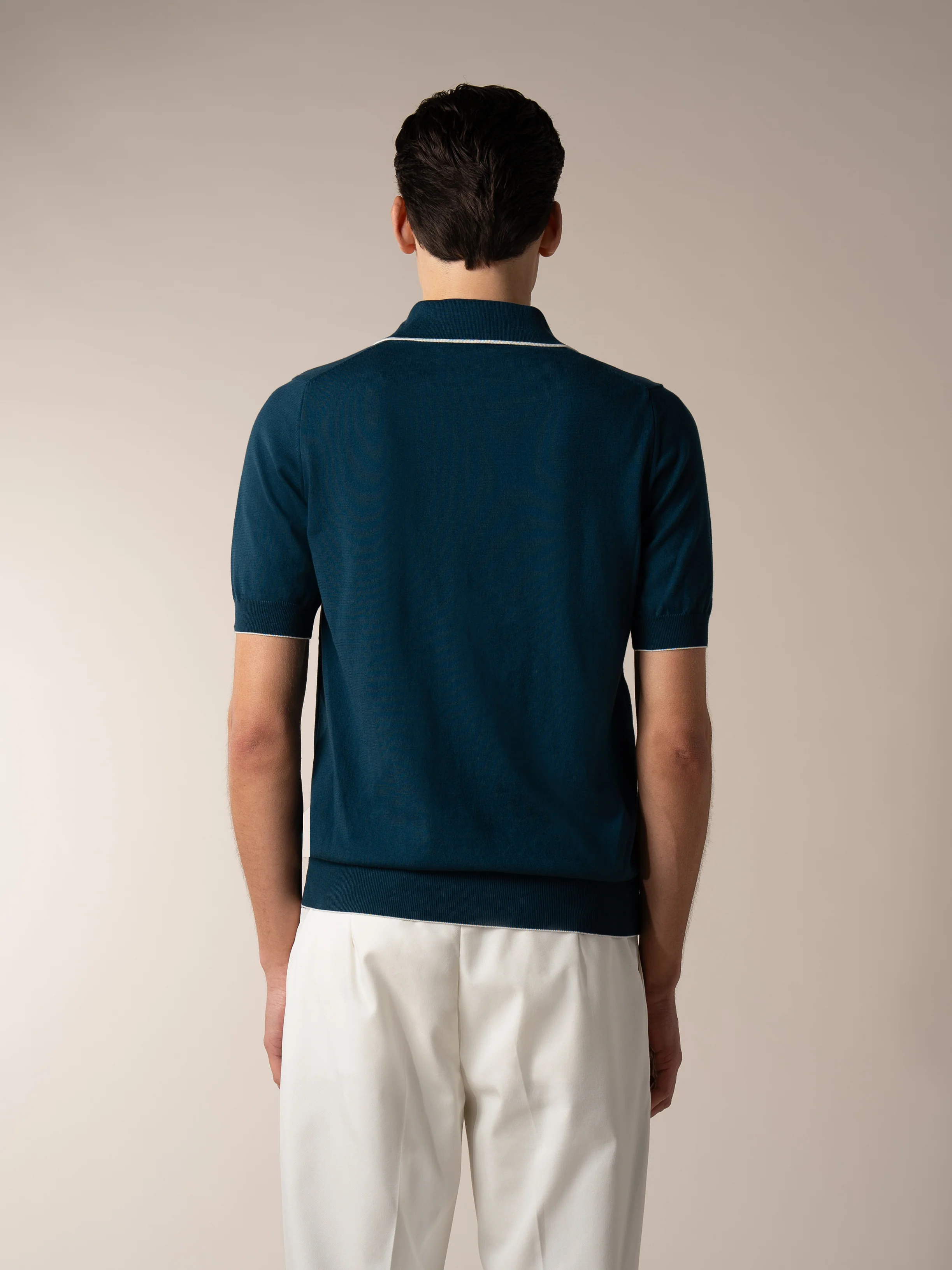 Shortsleeve Buttonless Polo Sea Green - Image 5