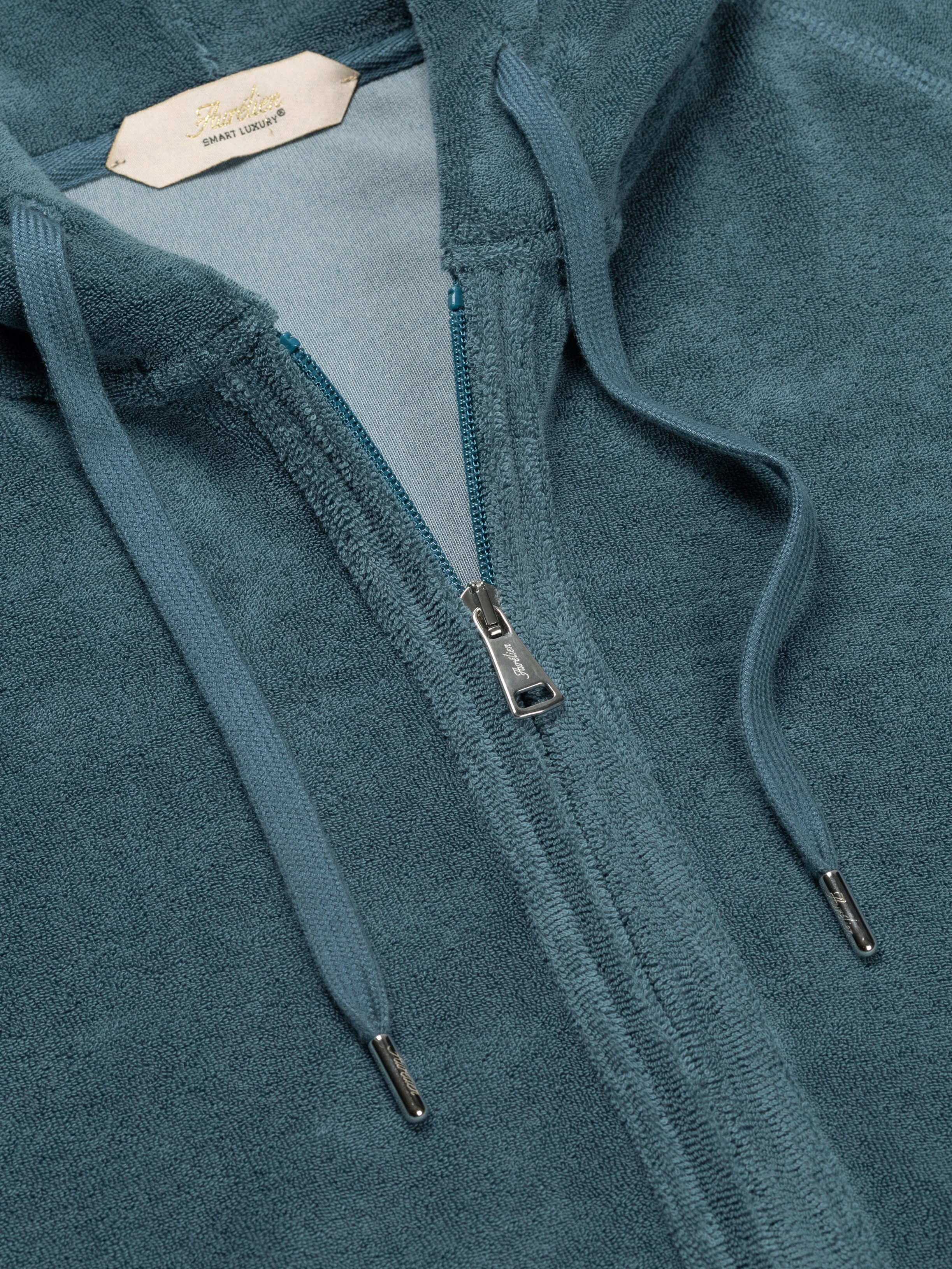 Sea Green Terry Towelling Zipper Vest - Image 4