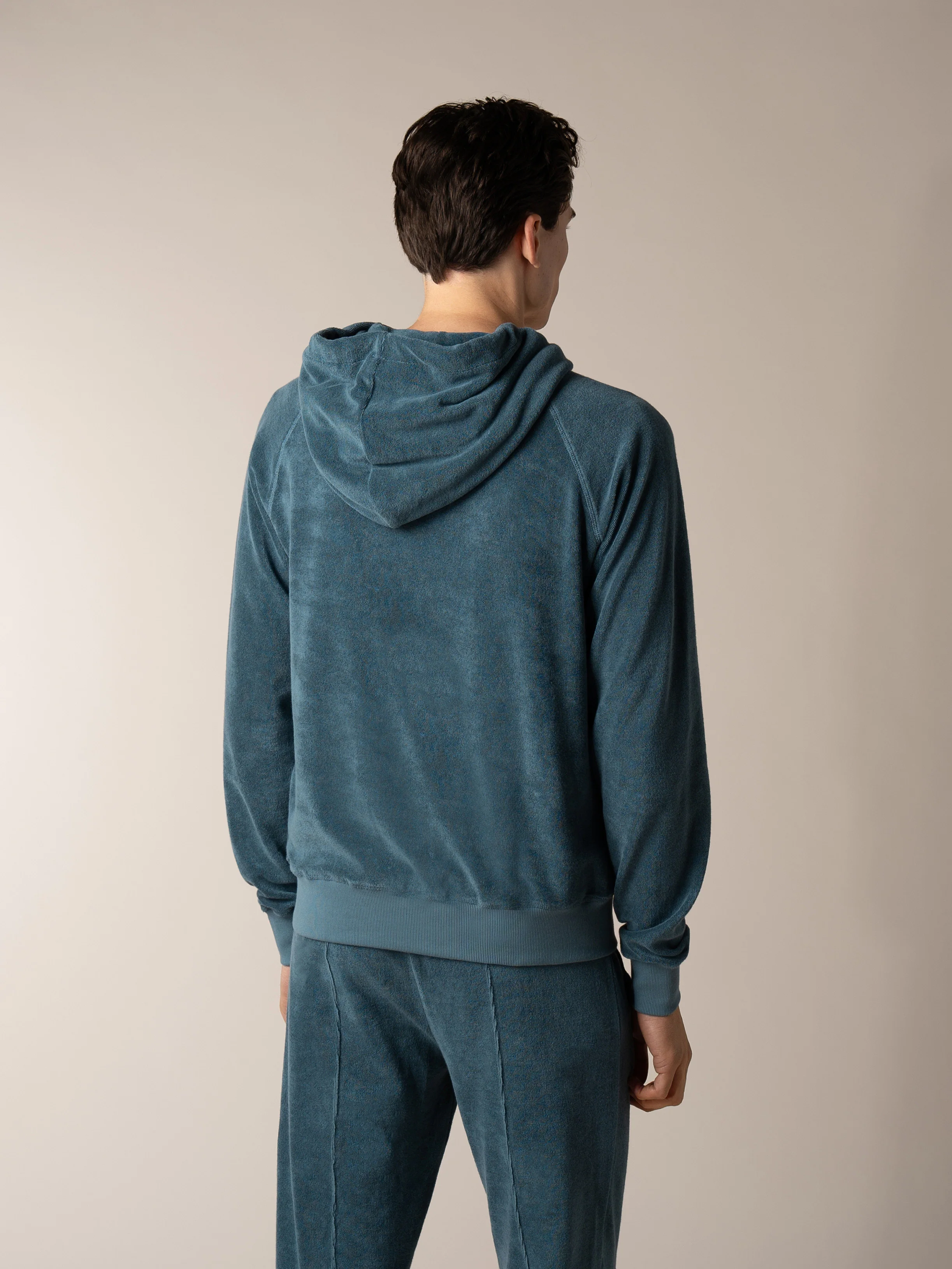 Sea Green Terry Towelling Zipper Vest - Image 5